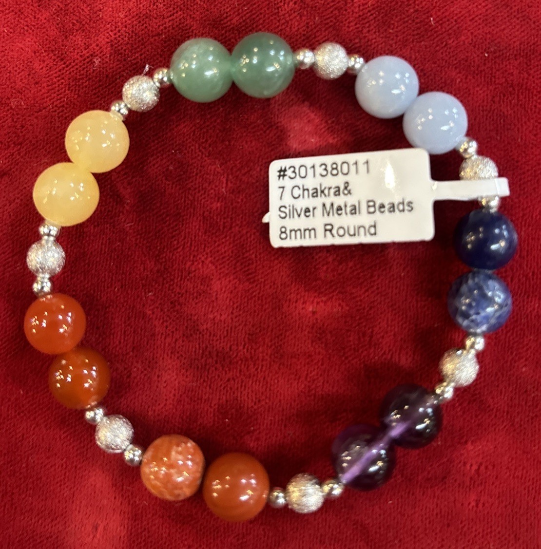 chakra bracelet With Silver Colored Metal Spacers