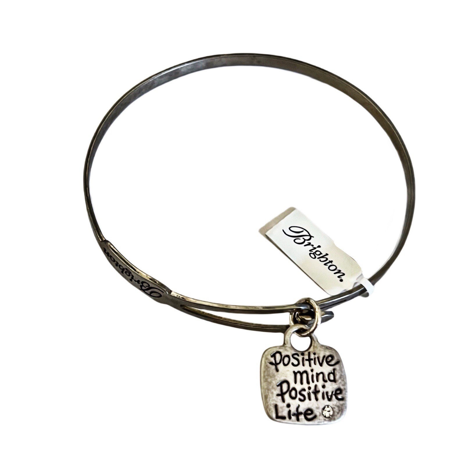 Brighton Butterfly Charm Message Bangle Bracelet POSITIVE MIND POSITIVE LIFE NWT