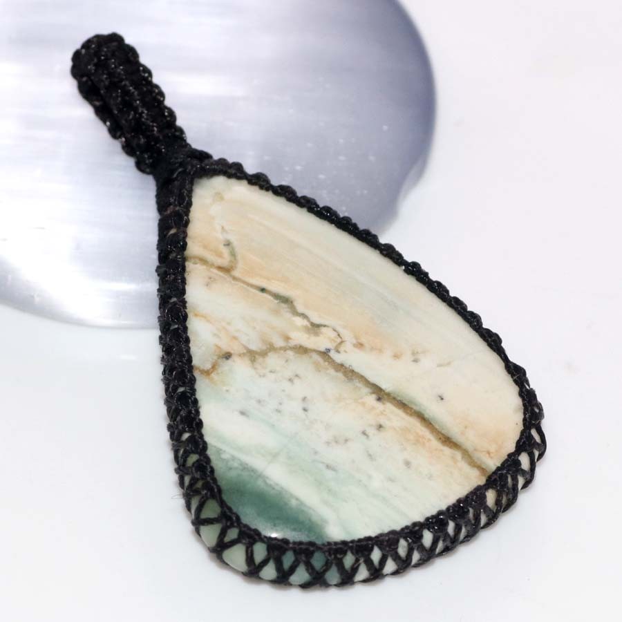 Macrame Thread Larsonite Pendant 2.2″ Best Seller Design Most Beautiful MJ
