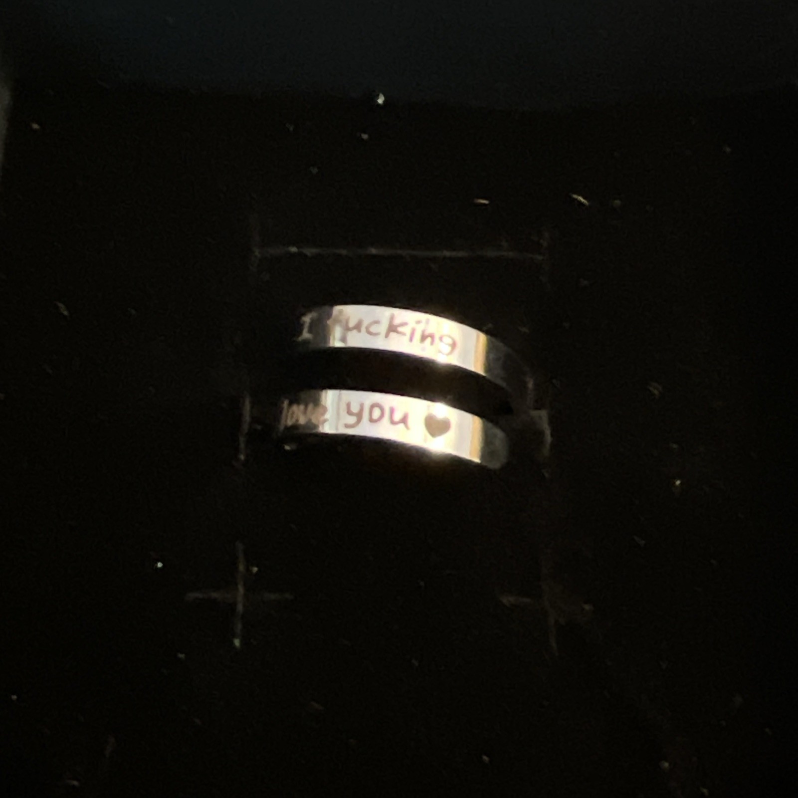 I F♡Cking Love You Ring for Women, Hope Rings Adjustable Stainless Steel Silver