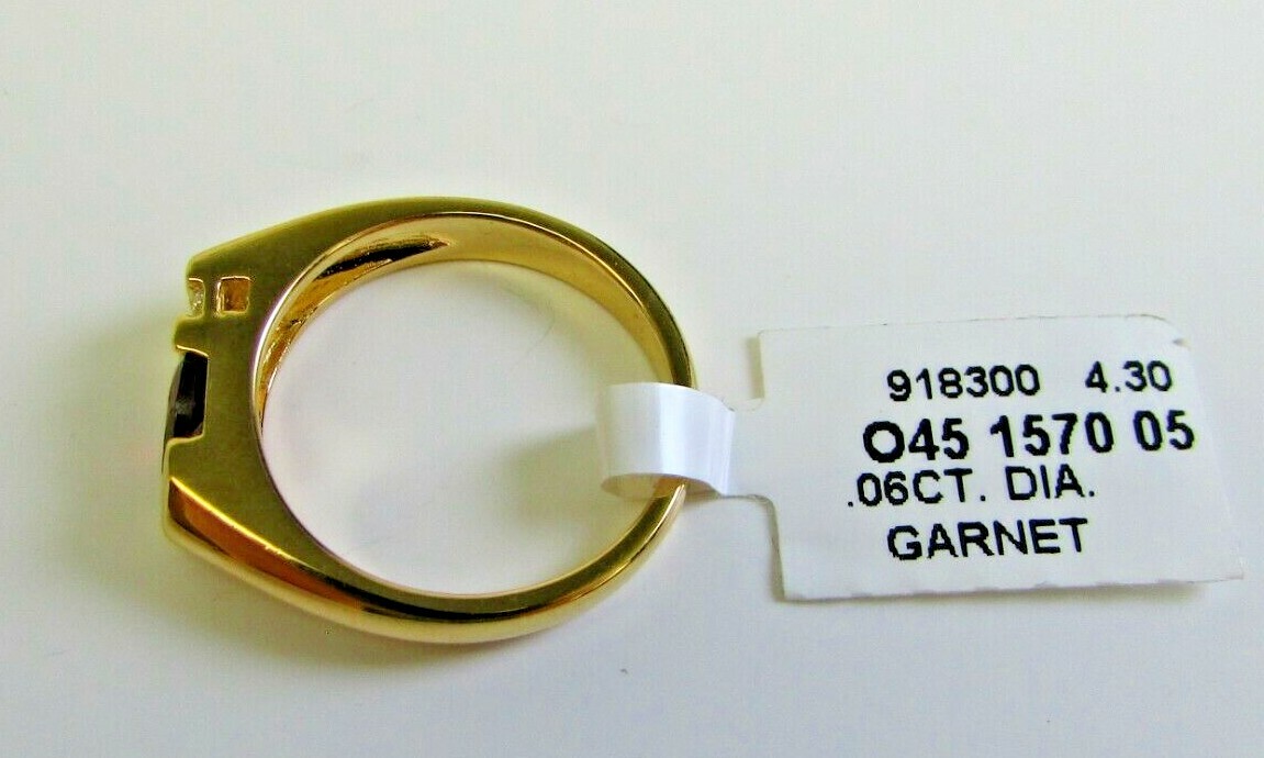 Allison Reed Gold Tone Pear Shaped Garnet Ring Size 6.5 (O45 1570 05) NEW