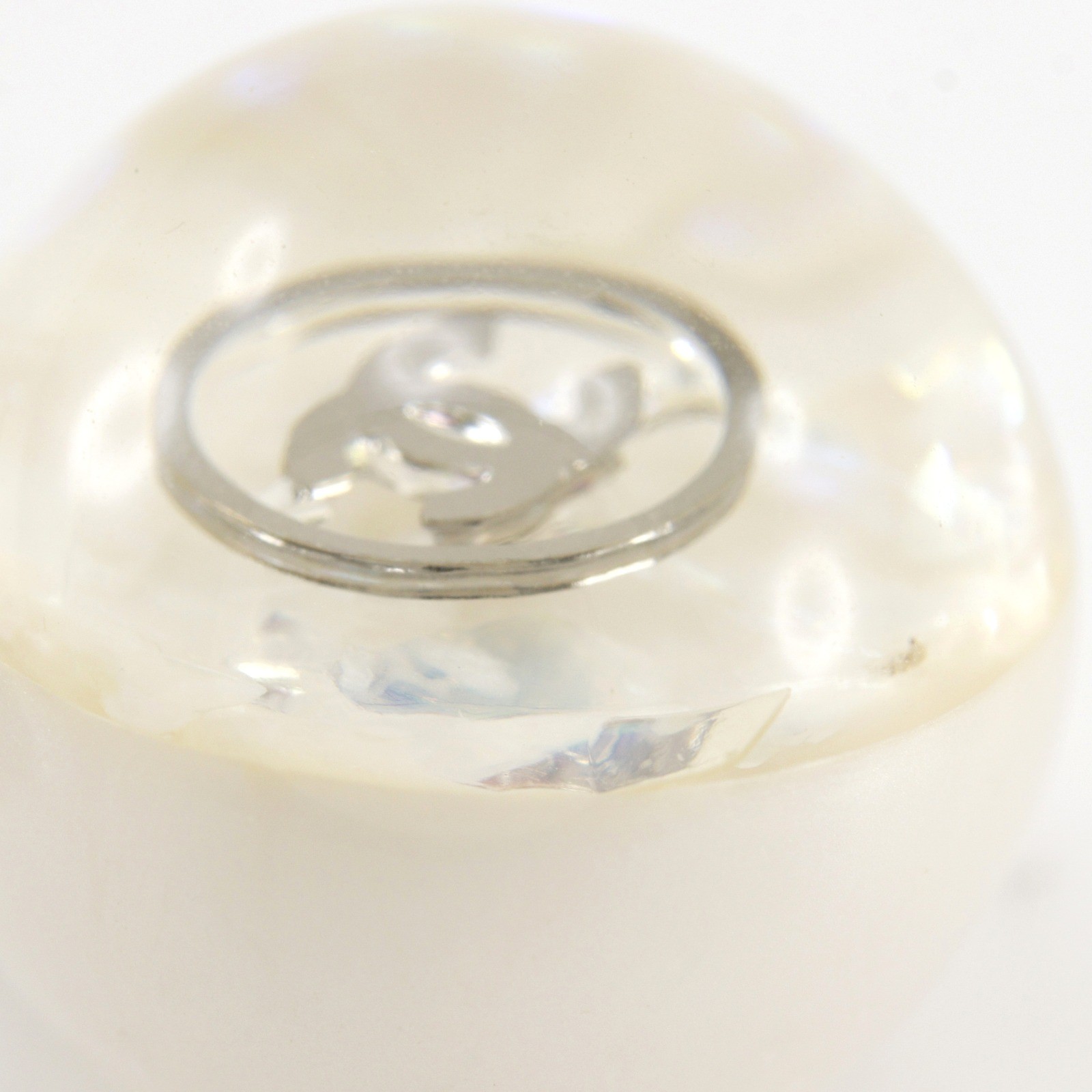 CHANEL COCO Mark ball Necklace Silver metallic/plastic 11.5g Women