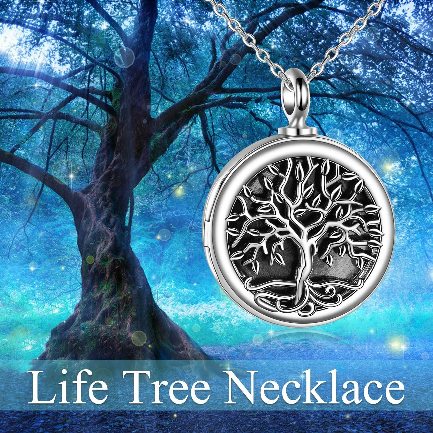 Cremation Urn Necklace for Ashes Tree of Life Locket That Hold Pictures Keepsake