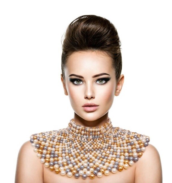 Pearl Statement Chunky Collar Choker Beaded Egyptian Necklace Chain Wide Bib
