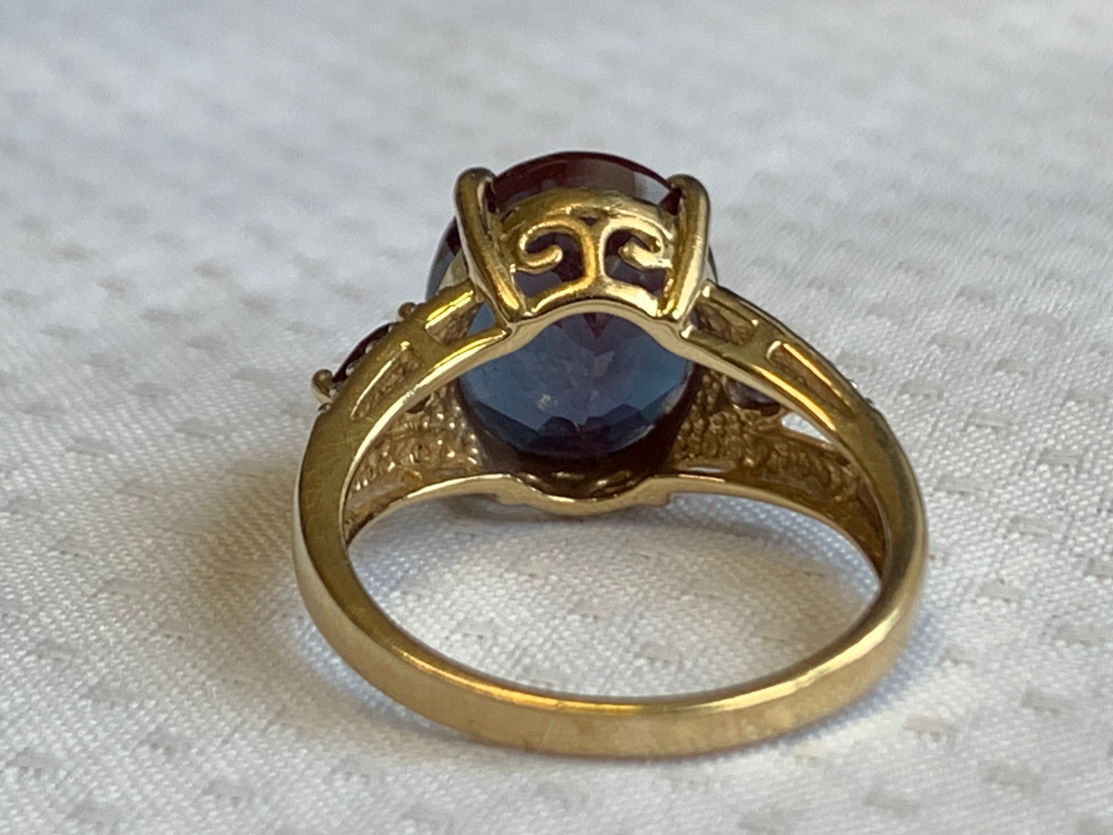 10K Yellow Gold Ring 4.62g Jewelry Size 7 Band Alexandrite Look Stone *READ*
