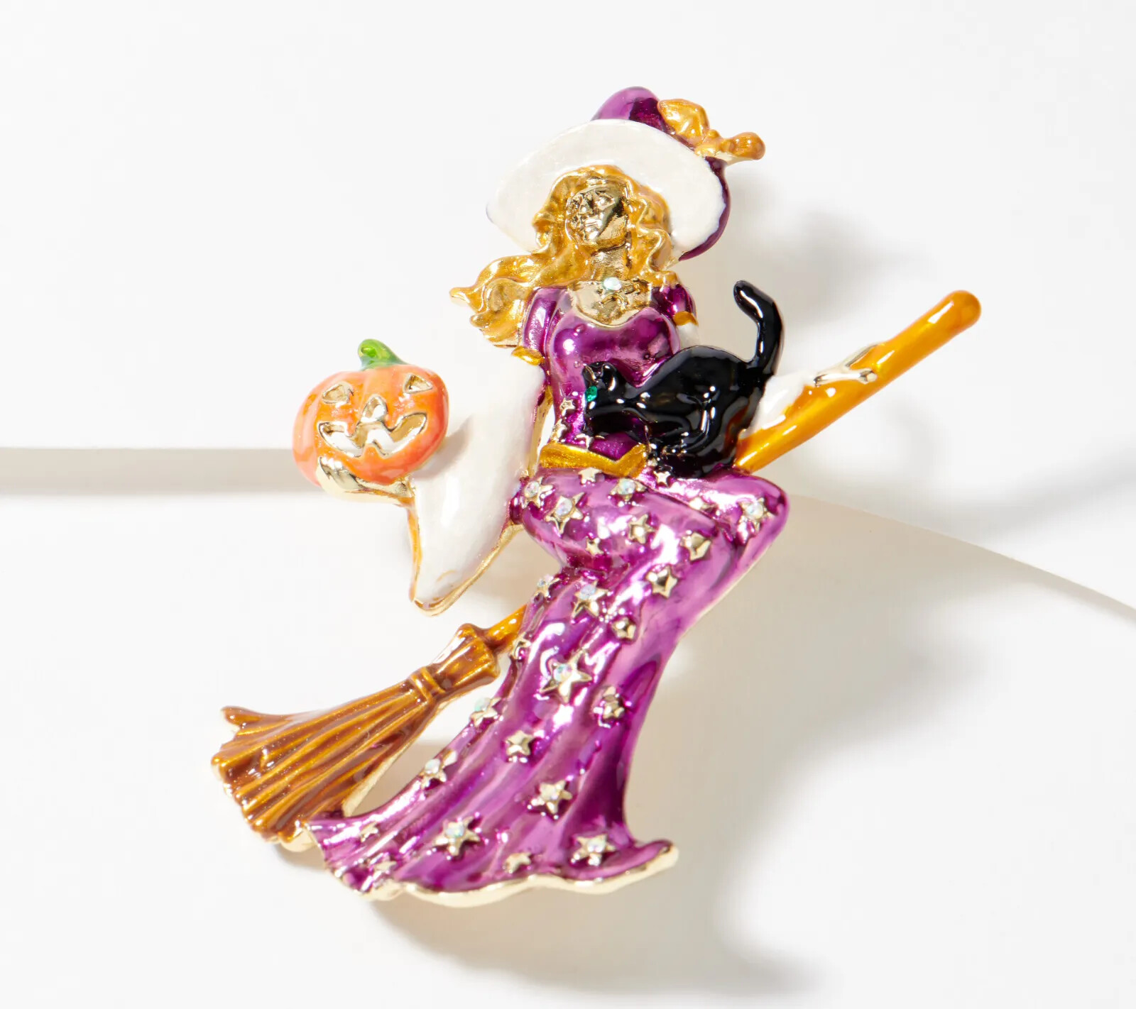 KIRKS FOLLY STELLA BY STARLIGHT WITCH PIN / PENDANT goldtone