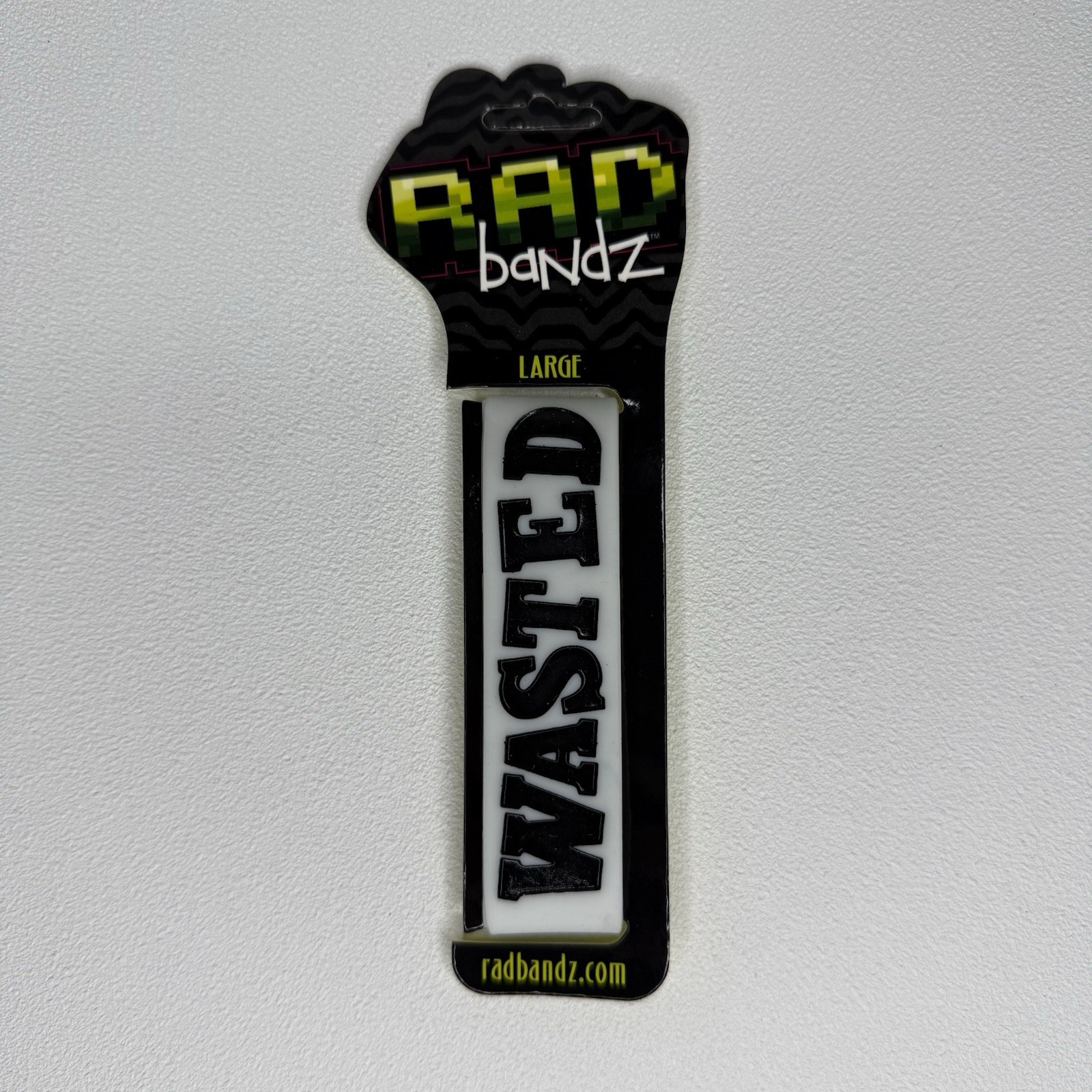 Radbandz WASTED Hot Topic Silicone Wristband Bracelet White Black Size Large