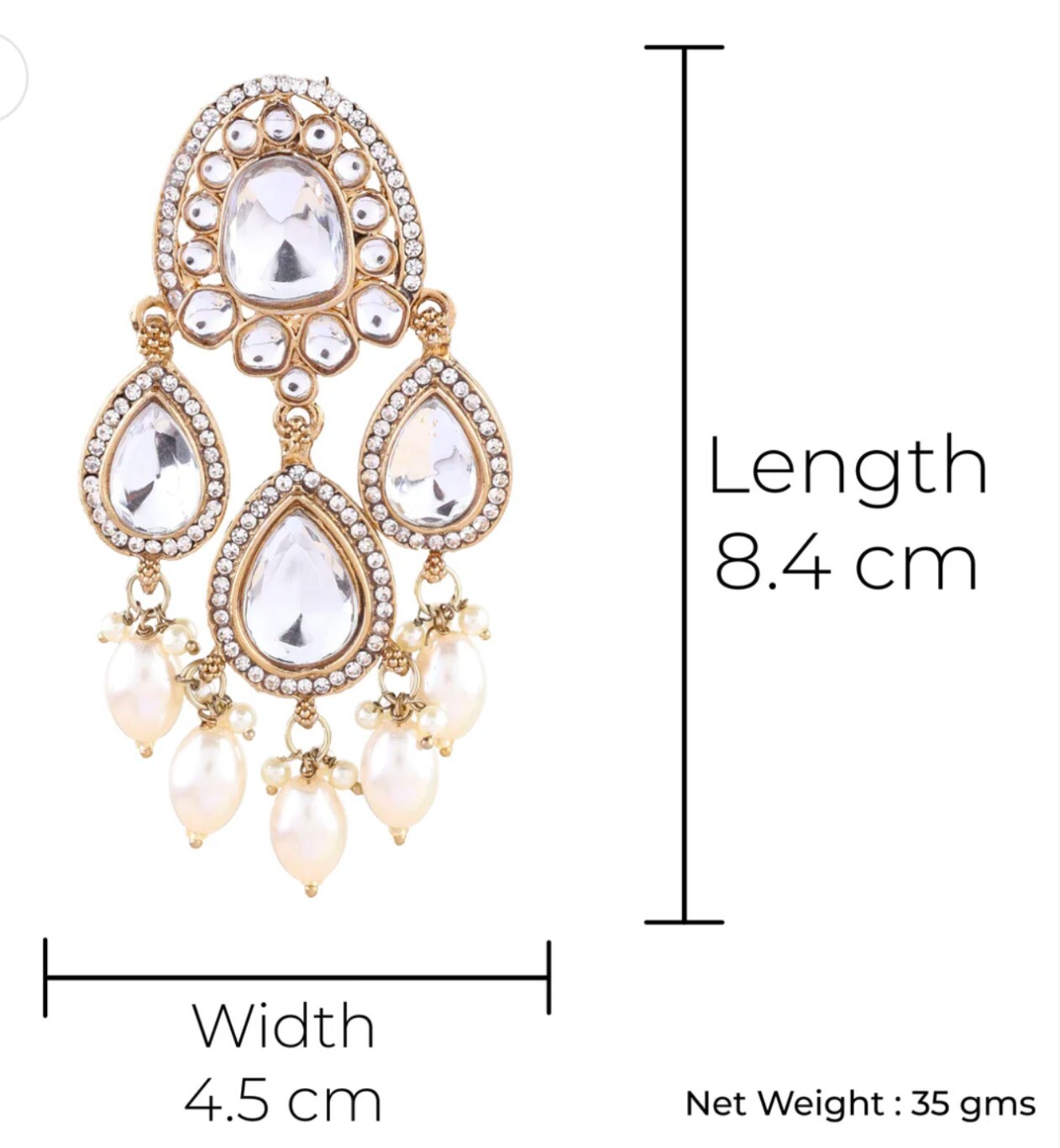 Pearl Designer Chandbali/ Earrings for Girls/ Wedding Jewelry