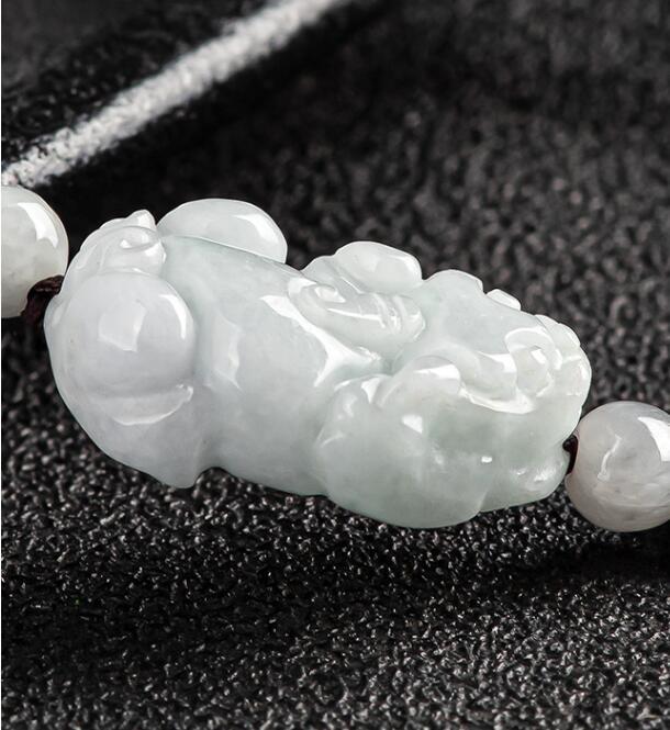 Real Grade A Natural White Jade Jadeite Women Men 5pcs Pixiu Beads Bracelet