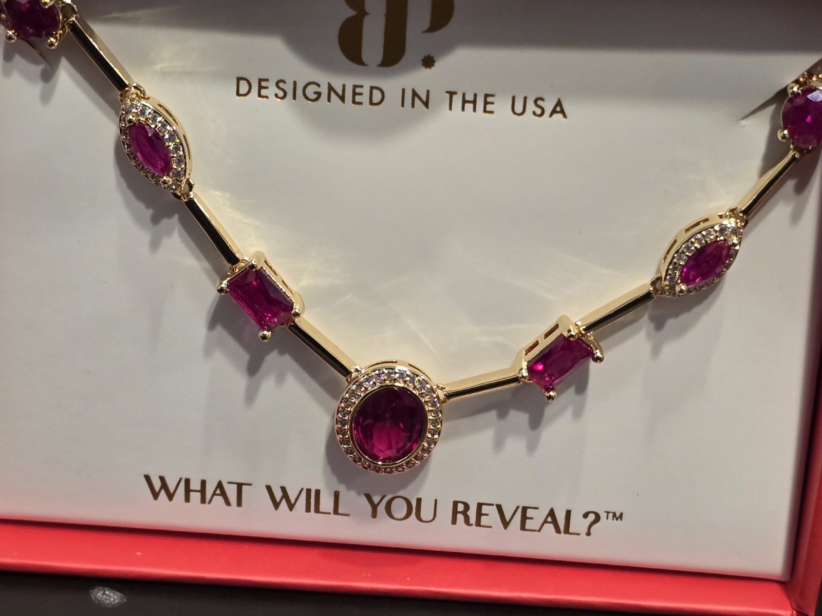 Bomb Party July the Scarlett Necklace gold plating LC Ruby