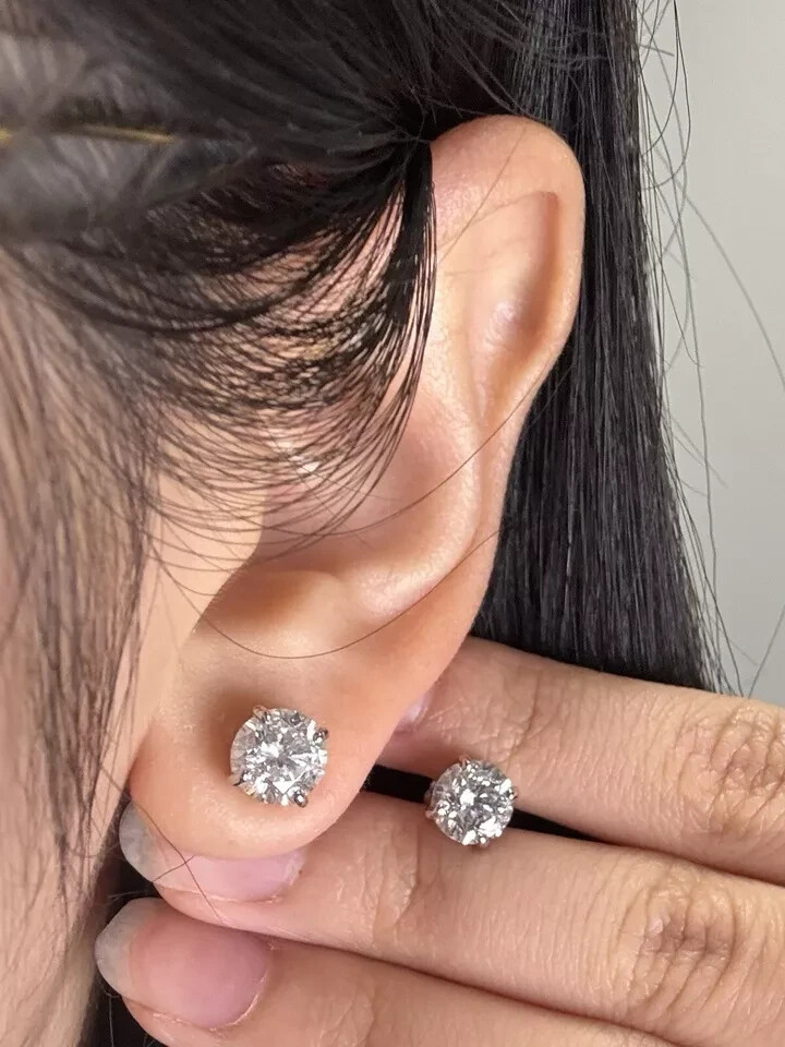 U46777 with packaging Round Cut Natural Diamond 14K White Gold G2U