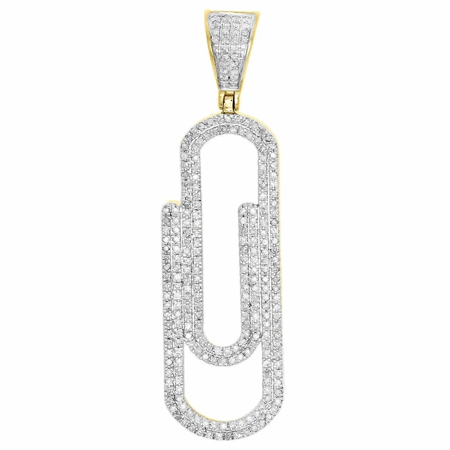 1Ct Round Cut Simulated Diamond Pin Shape Charm Pendant 14K Yellow Gold Plated