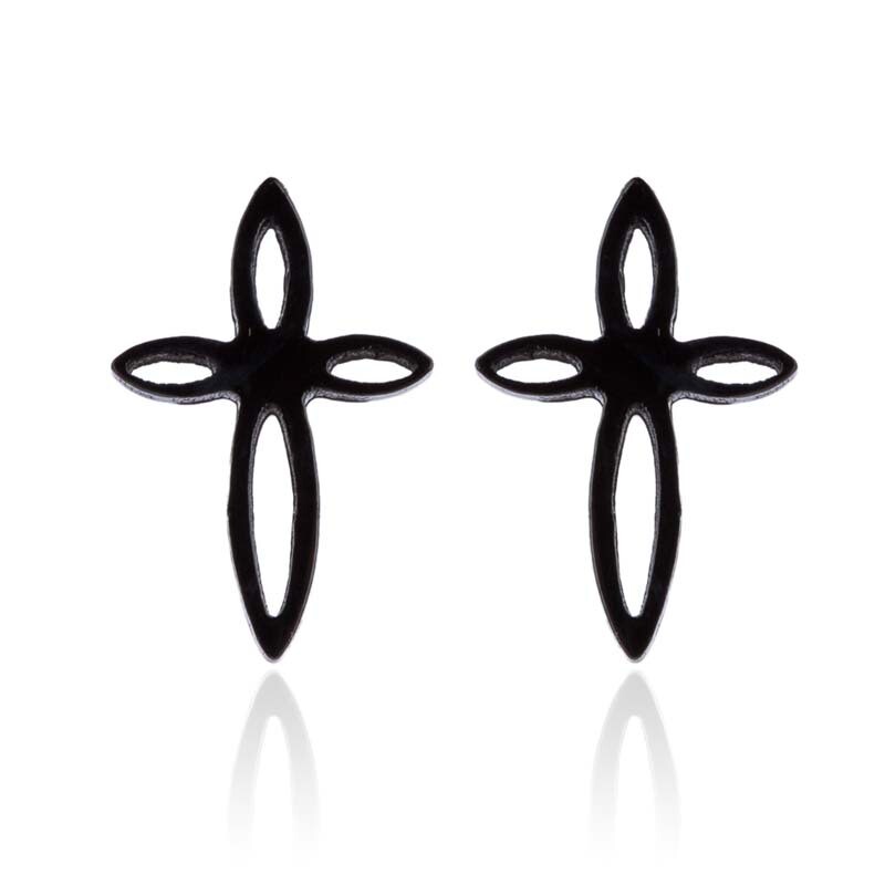 2pairs stainless steel Cross earrings, 4 colors Jewelry Wholesale FJS111-181