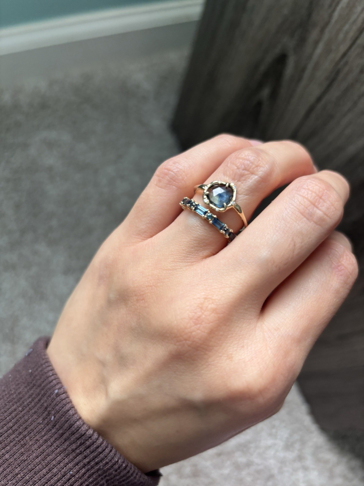 14 K Yellow Gold Sirciam Blue Sapphire Ring orginally $2,640