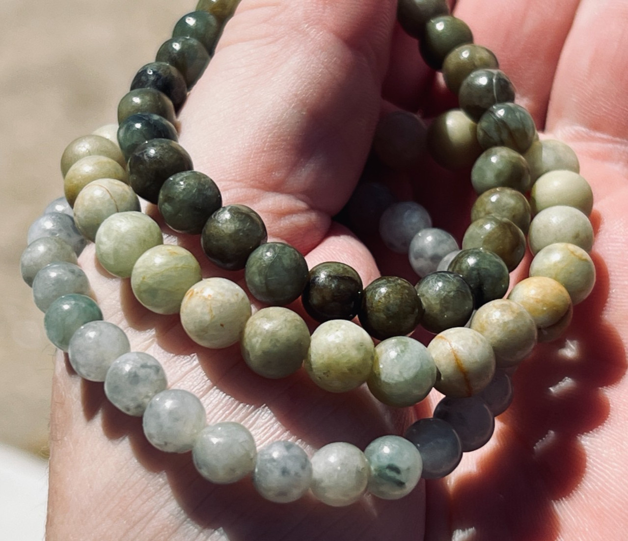 Burmese Jade Adjustable Bracelet Multi Colored Beads 7.5-8mm 260cts
