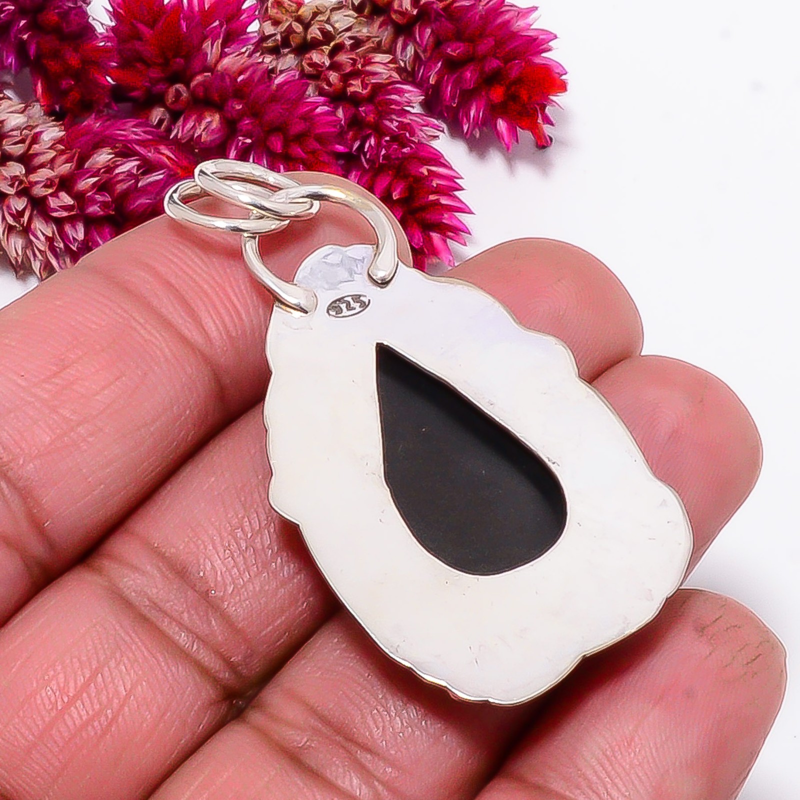 Golden Sheen Obsidian Oxidised 925 Sterling Silver Pendant 1.95″ Sk48, Christmas