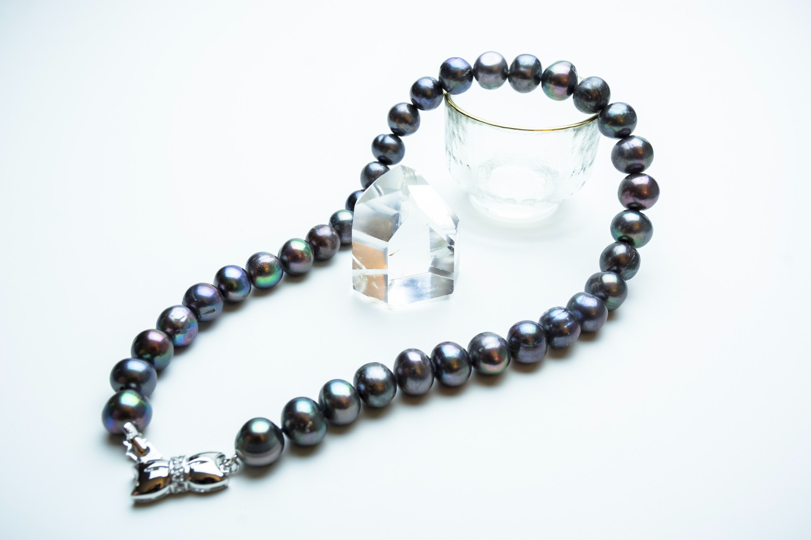 Large 12-14mm Grayish Black Near Round Pearl Necklace 17″ Handmade Beaded Choker