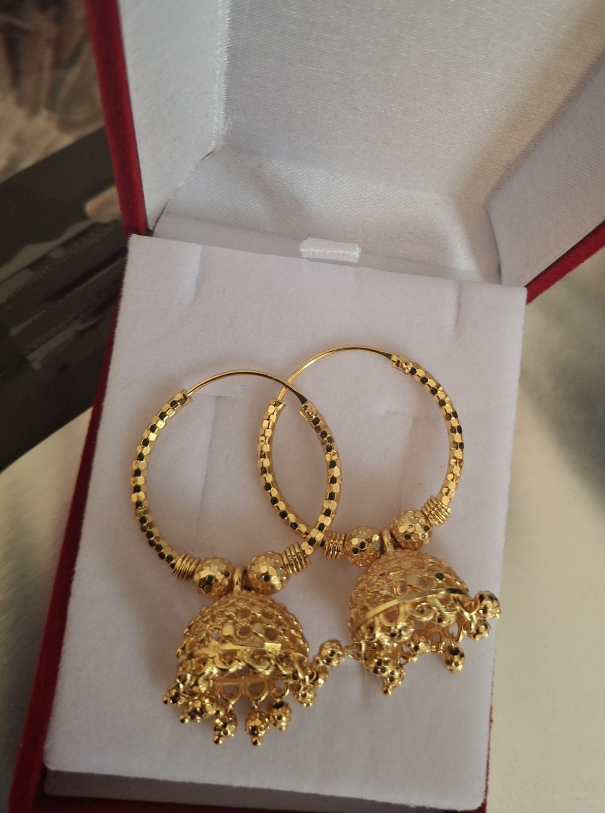 Gold Plated Asian Traditional Jumki Balli Medium Size 1.8inches Daily use produc