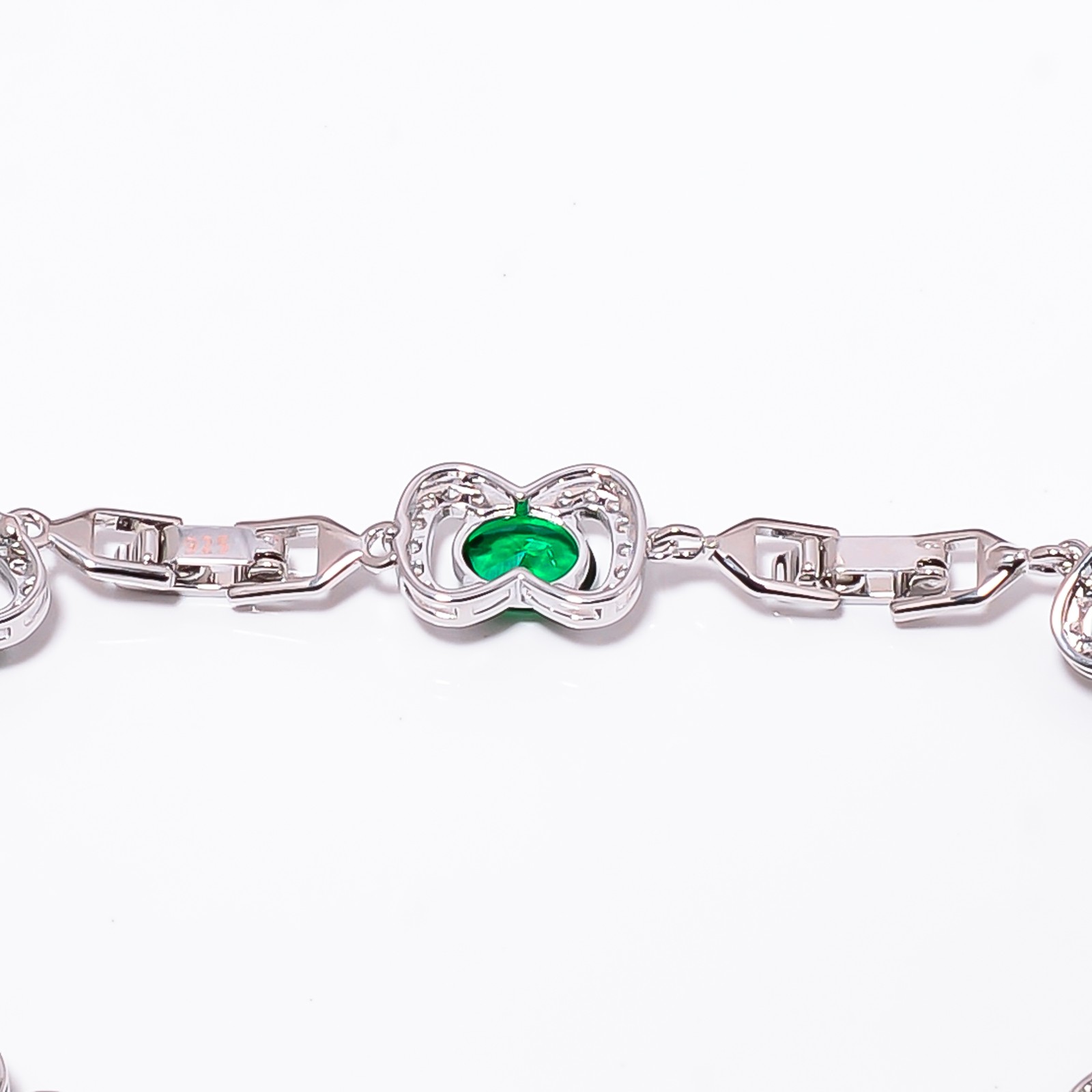 Chrome Diopside, CZ 925 Sterling Silver Adjustable Bracelet 7-8″ B131140