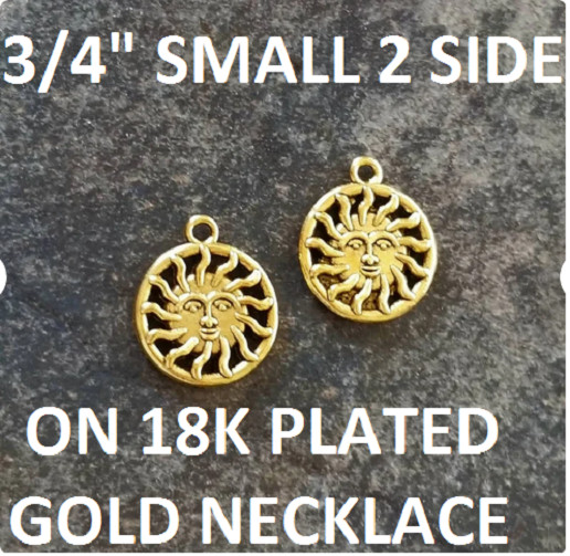 Small CELTIC SUN RAY CELESTIAL pendant on GOLD filled 18K necklace 24″ women Mom
