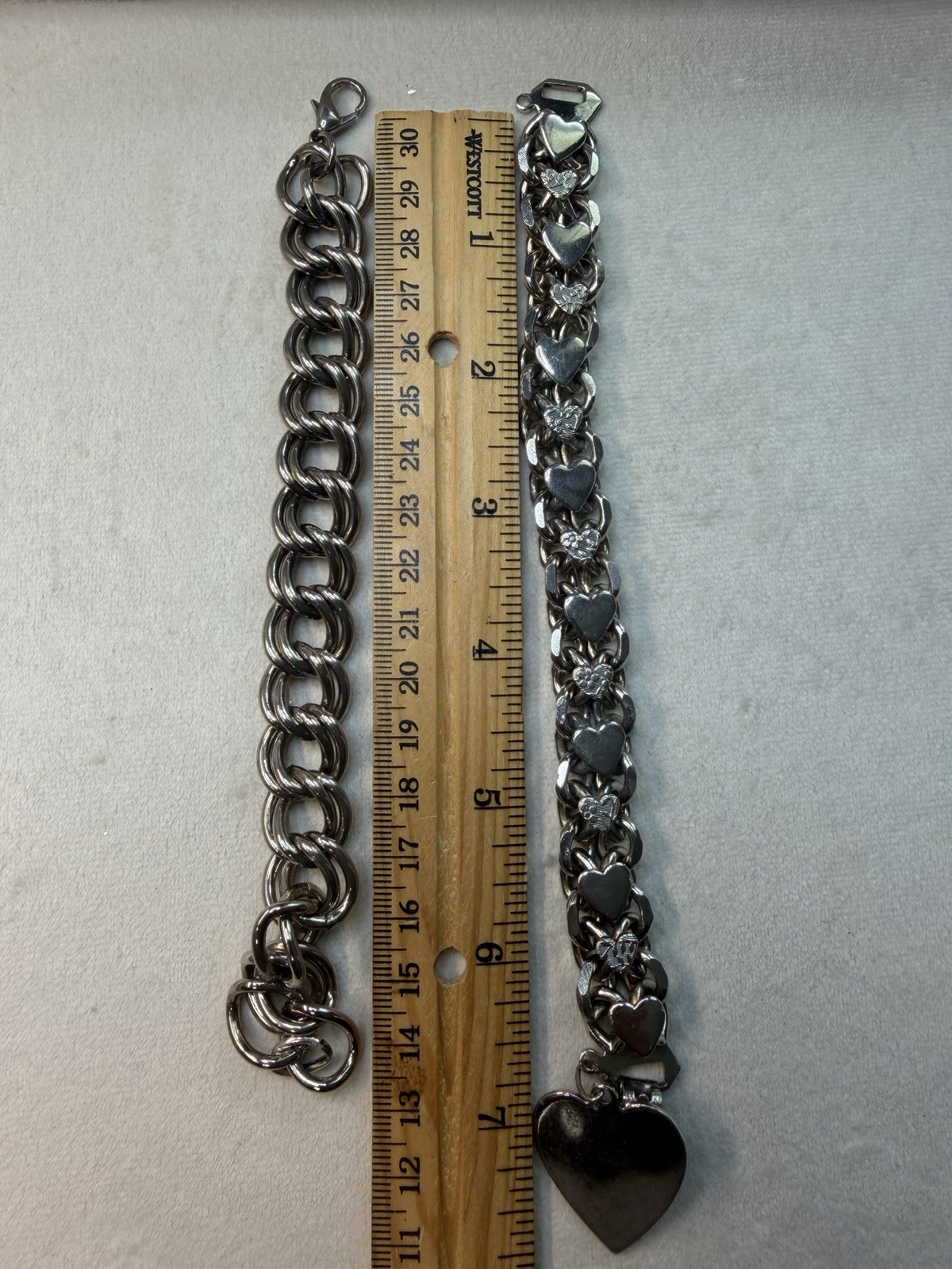 Set of 2 Silver Tone Metal Bracelet