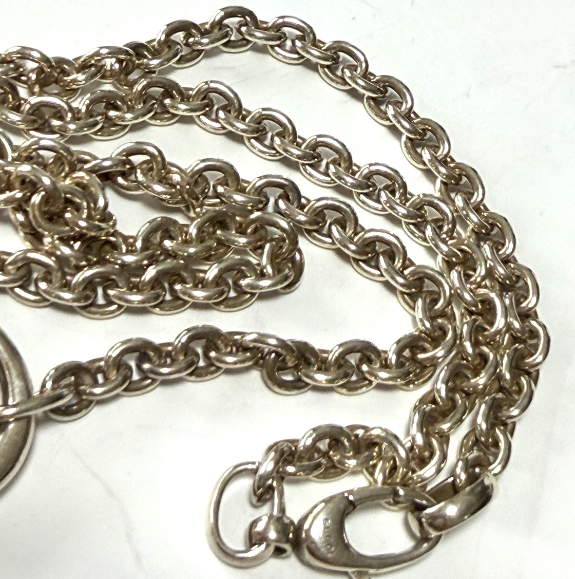 Gucci Interlocking Necklace Sterling Silver 925 Pendant with Box and Accessories