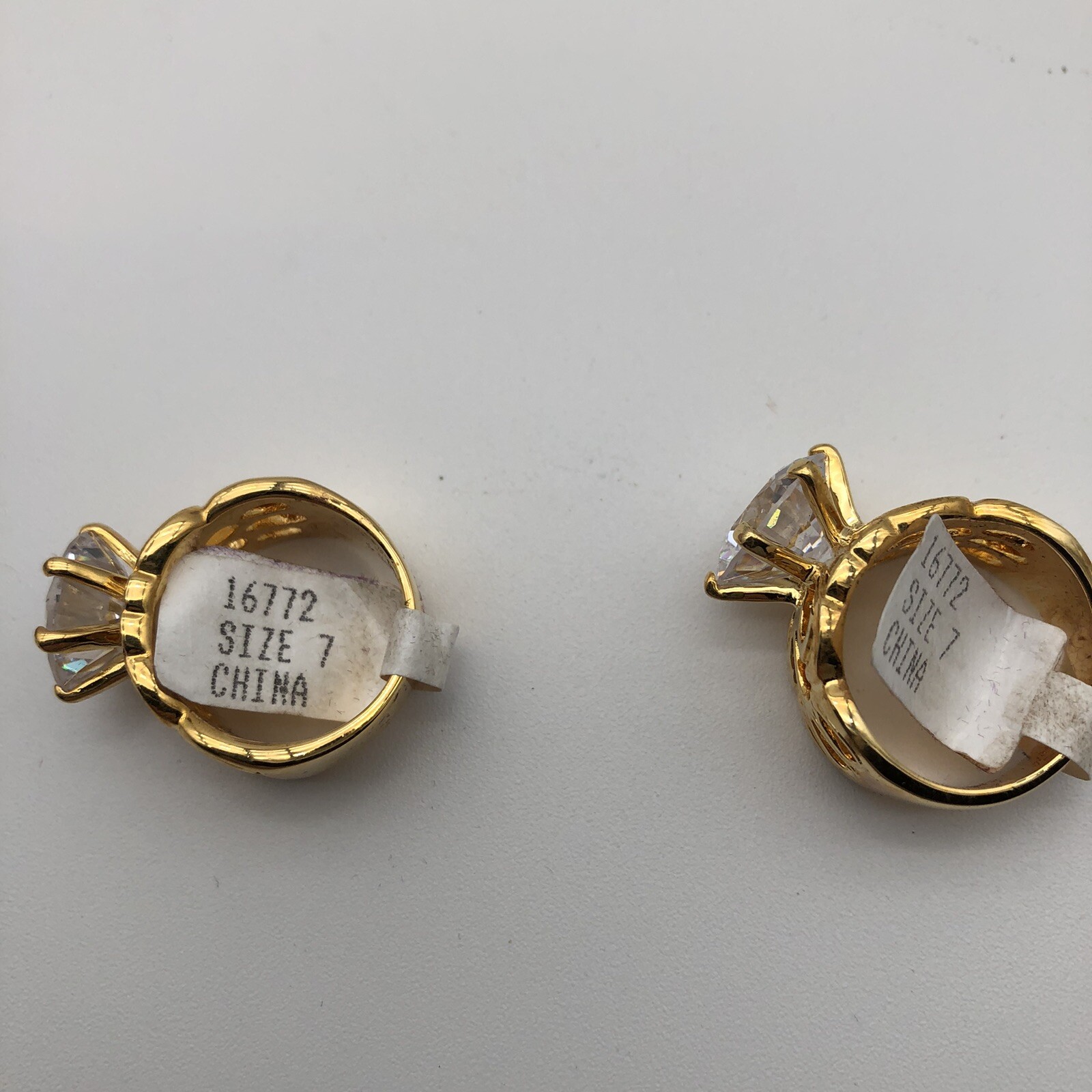 PALM BEACH JEWELRY Gold Electro Plate 16772 SZ 7 Rings – New In Box – Costume