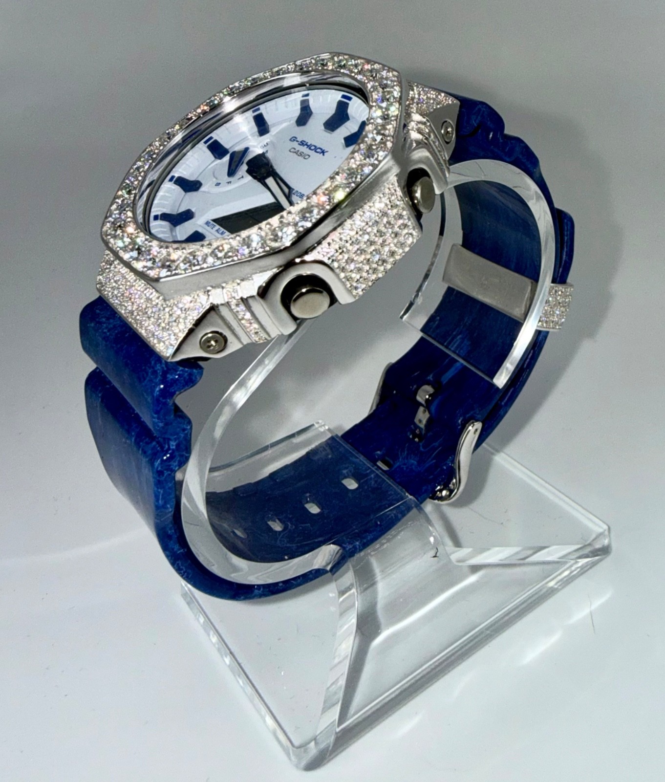 Iced Out Casio G Shock 2022 Porcelan Blue Ceramics