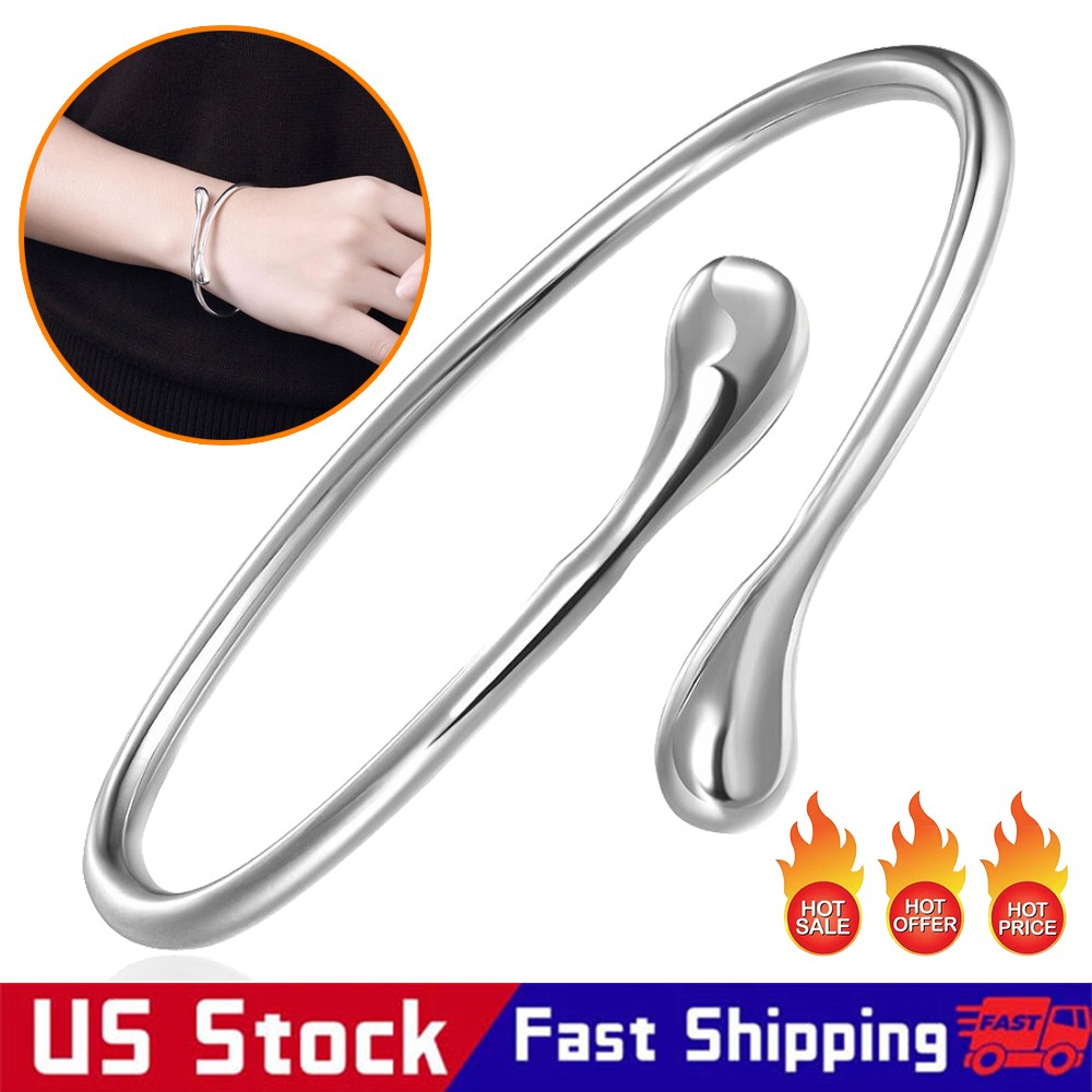 Dainty Thin Cuff Bangle Bracelets for Women Adjustable Silver Cuff Bracelet Gift