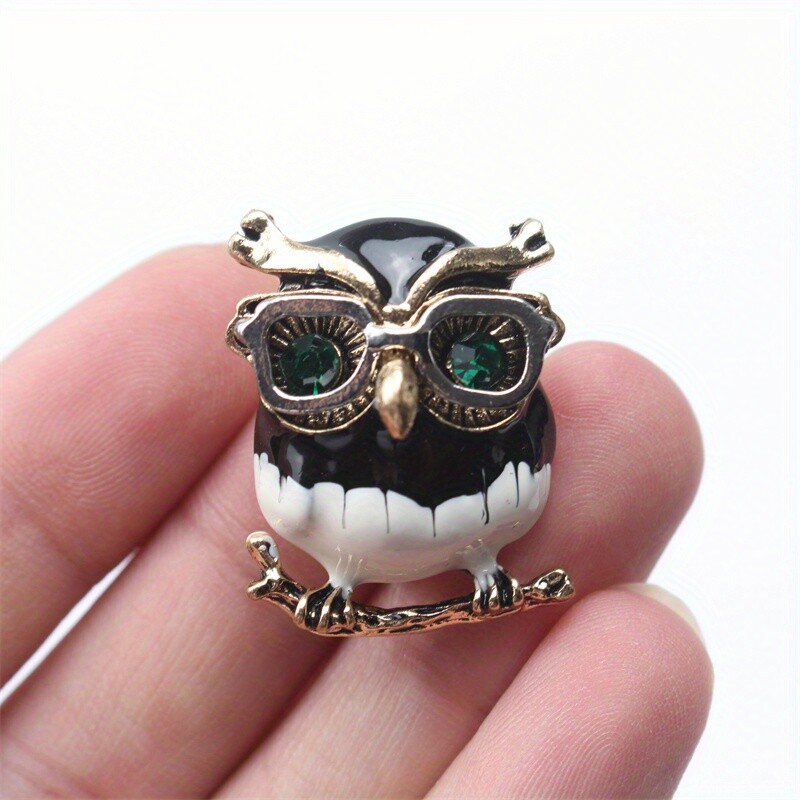 fashion cartoon owl brooch cute animal pins jewelry for women men