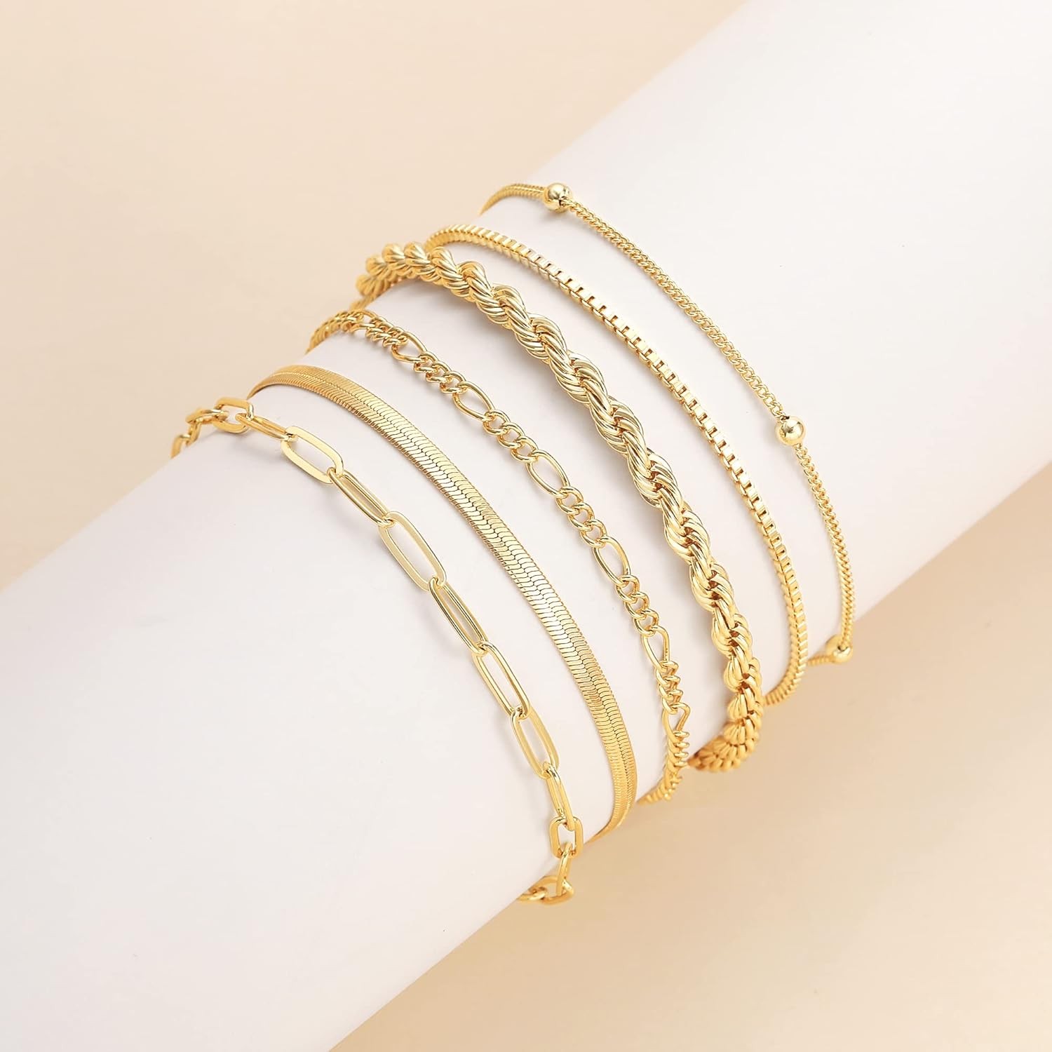 DEARMAY Gold Bracelets for Women Waterproof, 14K Gold Plated Jewelry Sets Trendy