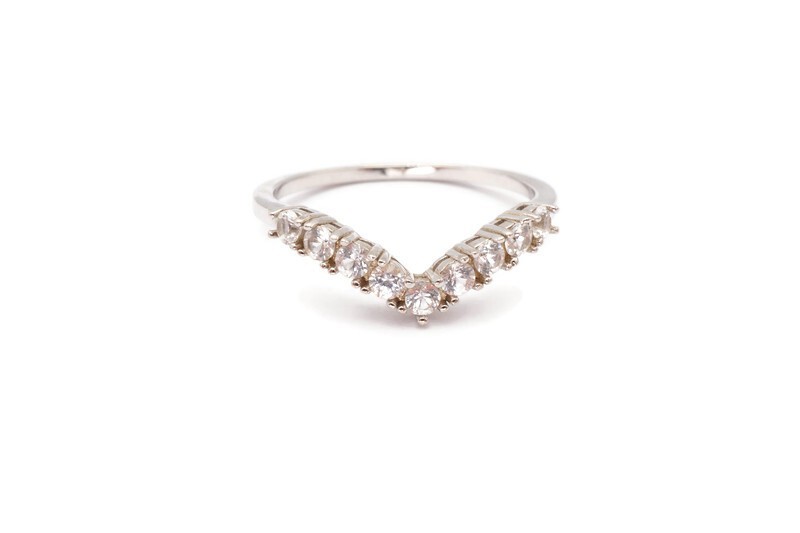Sterling Silver 925 White Topaz Ring Size 10.75