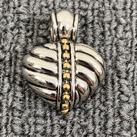 Heart Pendant for Necklace or Choker Small Silver Gold Tone-Pendant ONLY
