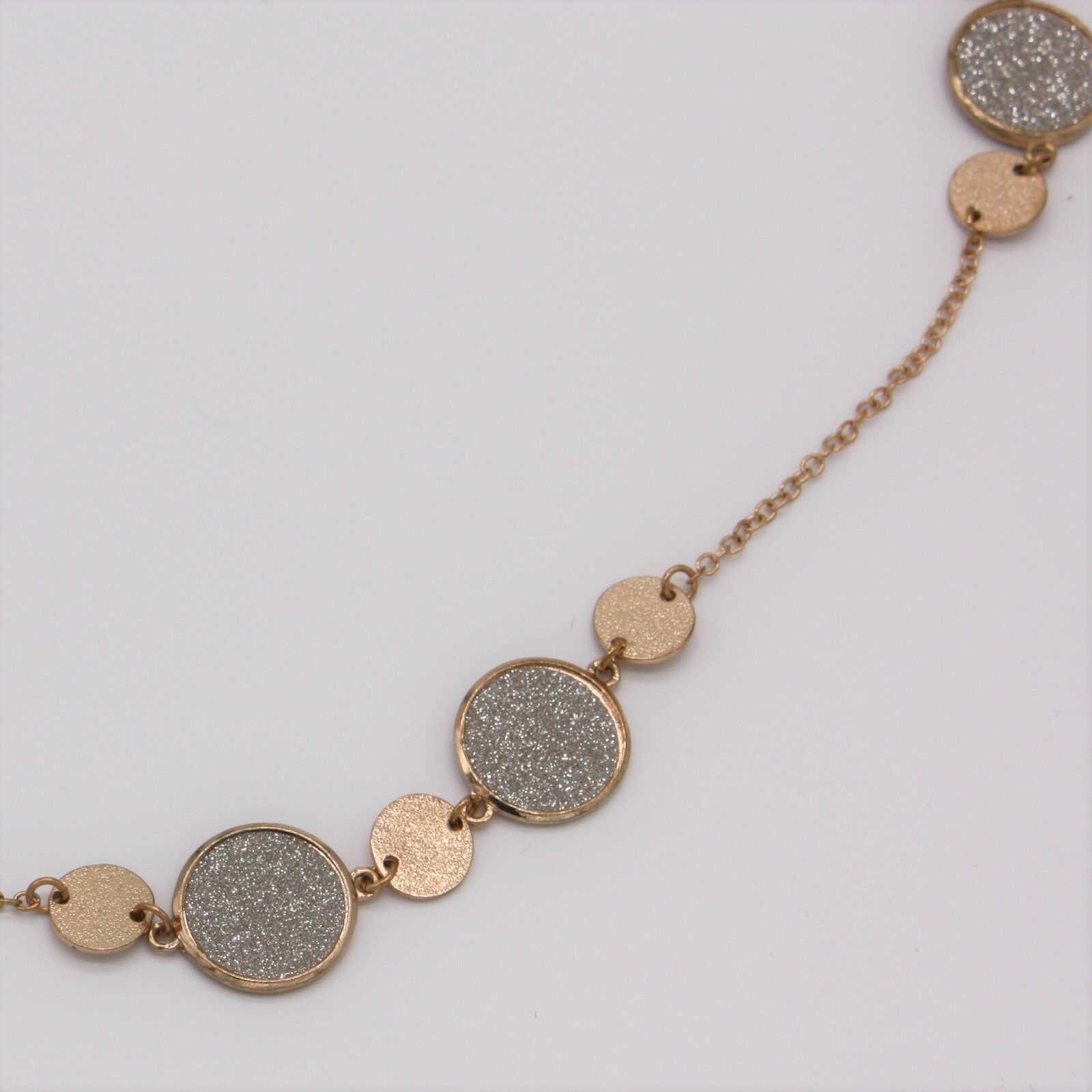 Fashionable Long Gold and Silver Disc Coin Necklace