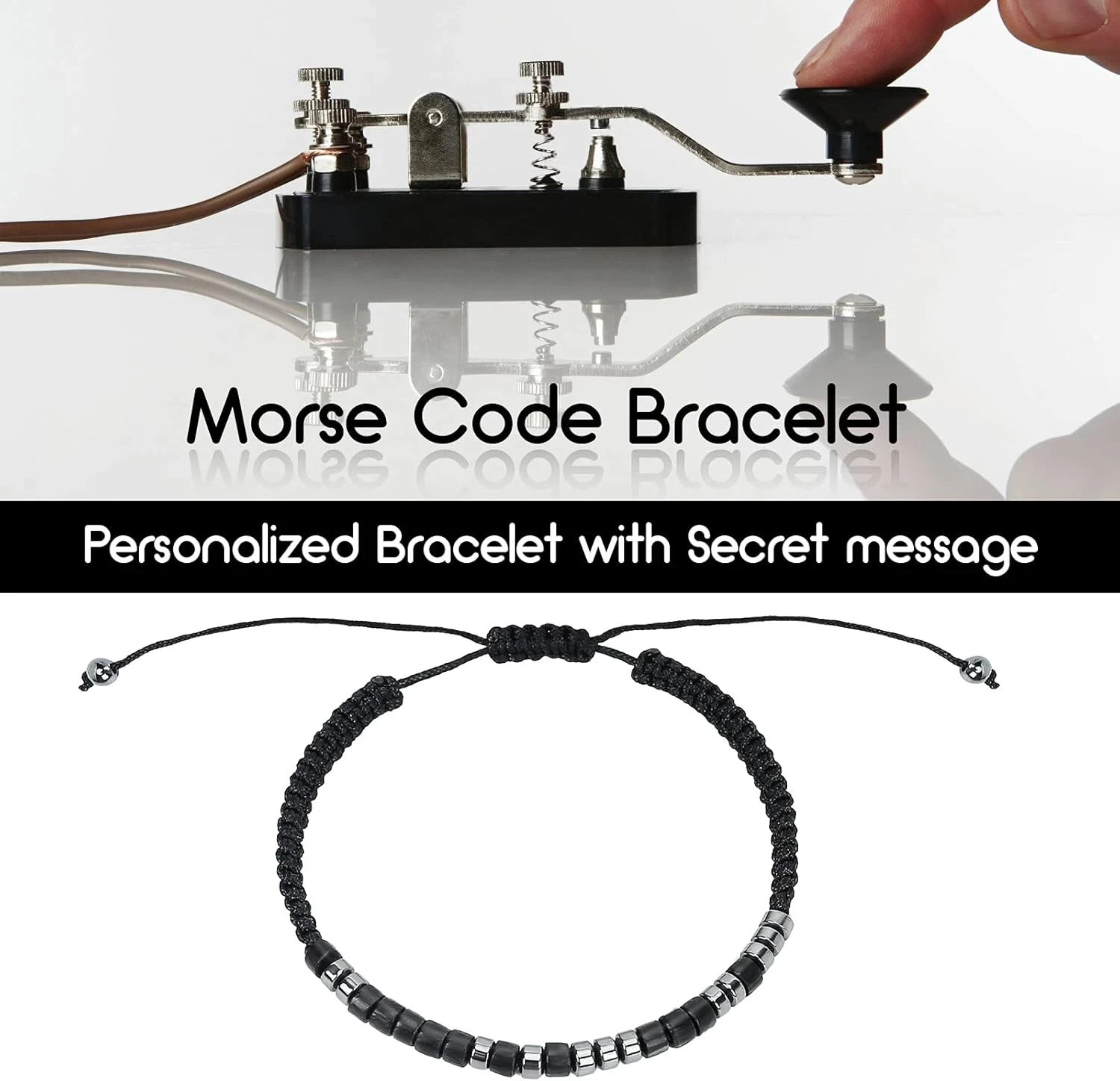 Morse Code Bracelets for Women Men, String Bracelets, Inspirational Bracelets Gi