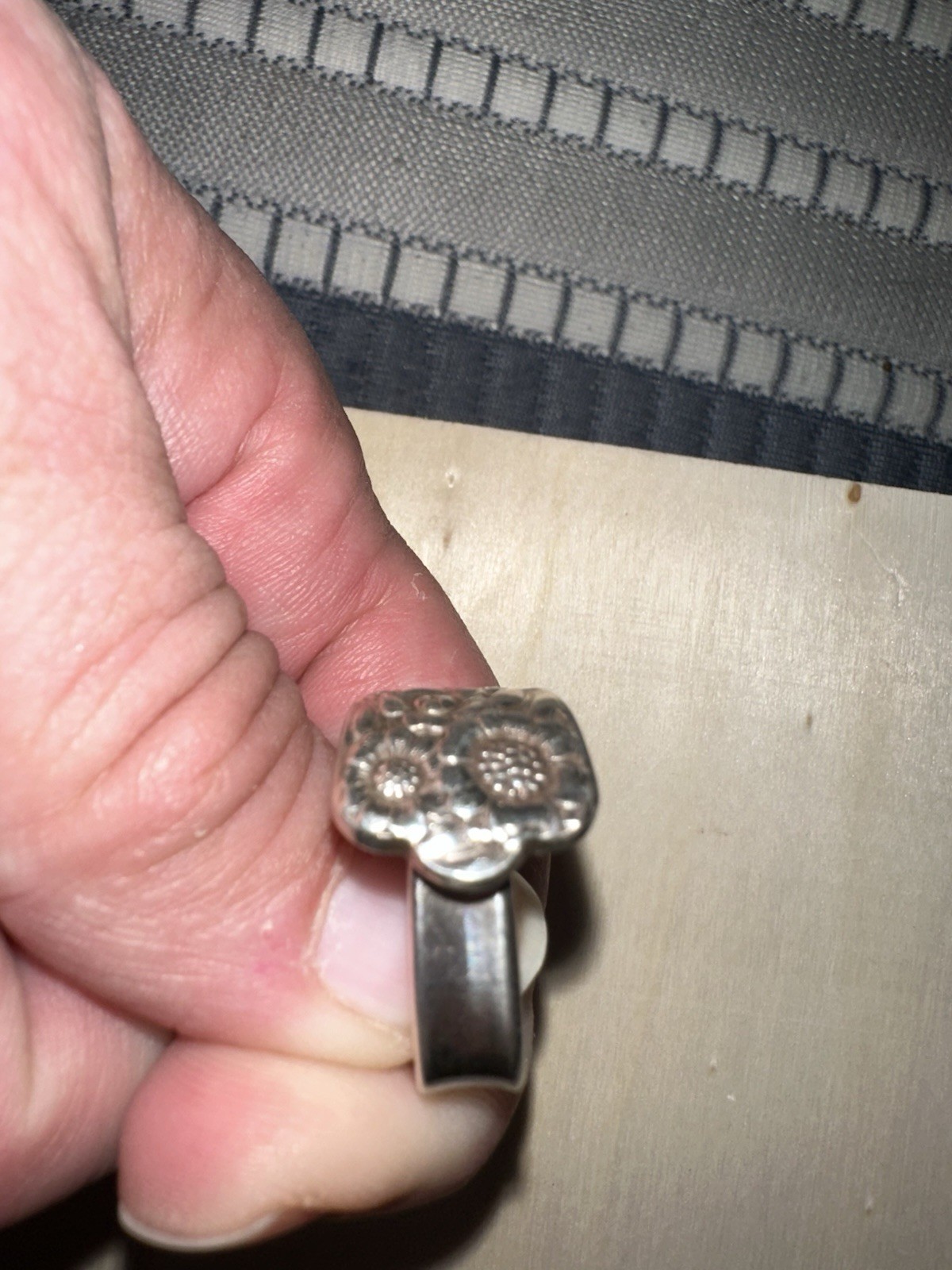 Stainless Steel Spoon Ring Sunflower – Silver Finish 18mm Spoon Ring