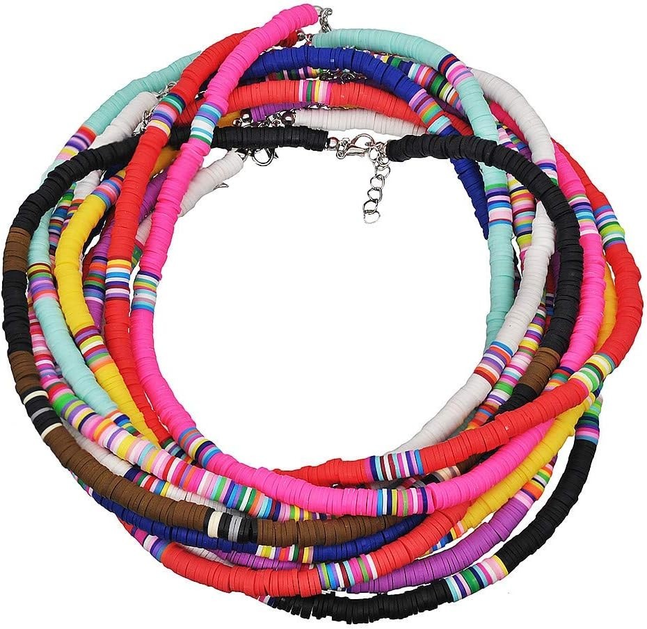Handcrafted Bohemian Choker – Colorful Vinyl Disc Beads – Perfect for Summer