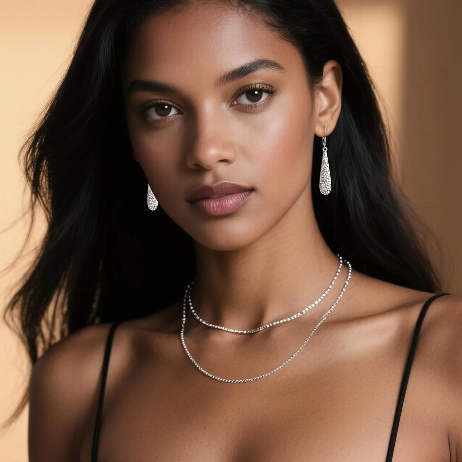 Trendy Long Teardrop Dangle Earrings for Women – Sterling Silver & Gold Plated