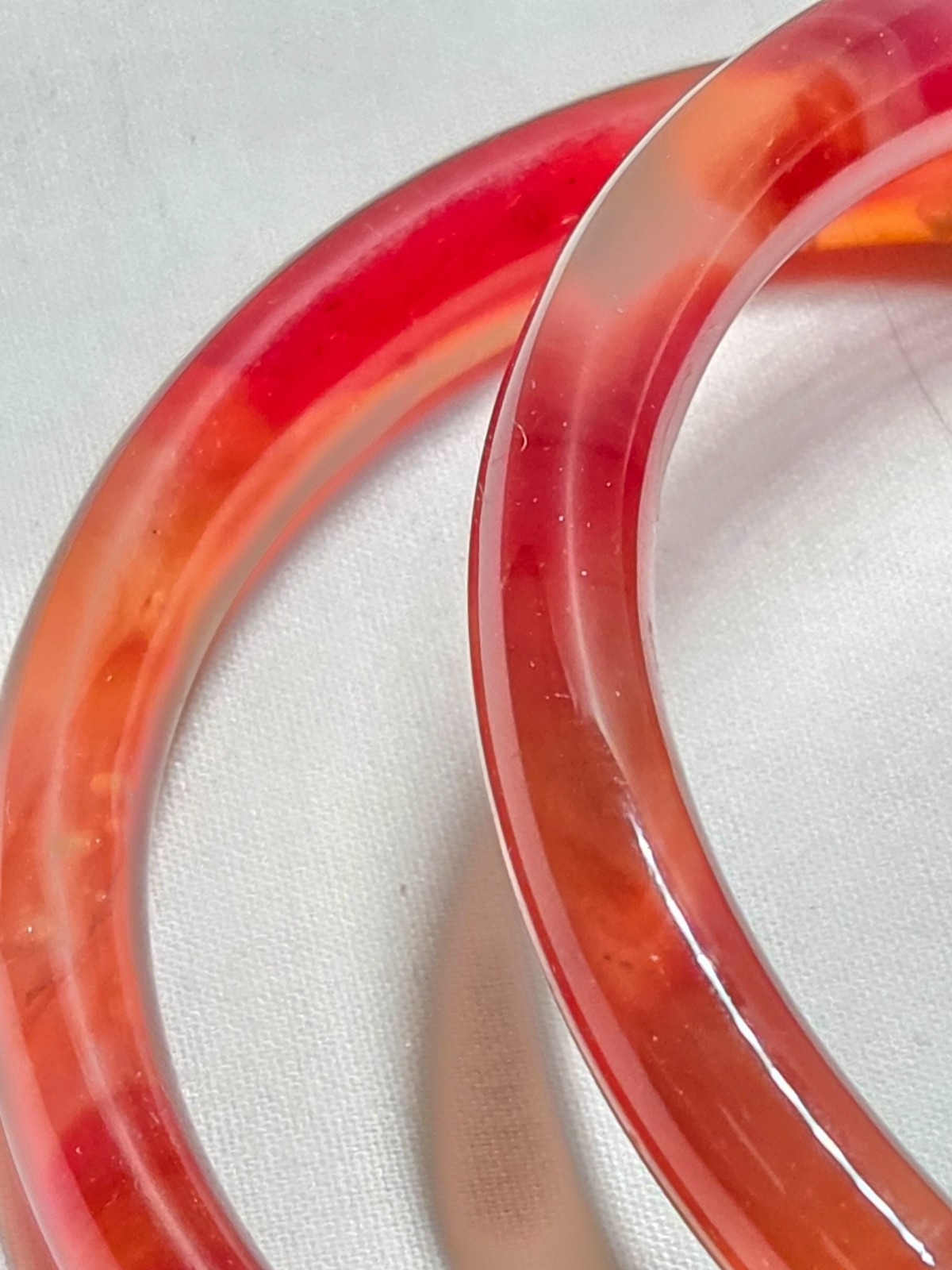 2 Caramel Colored Glass Bracelets