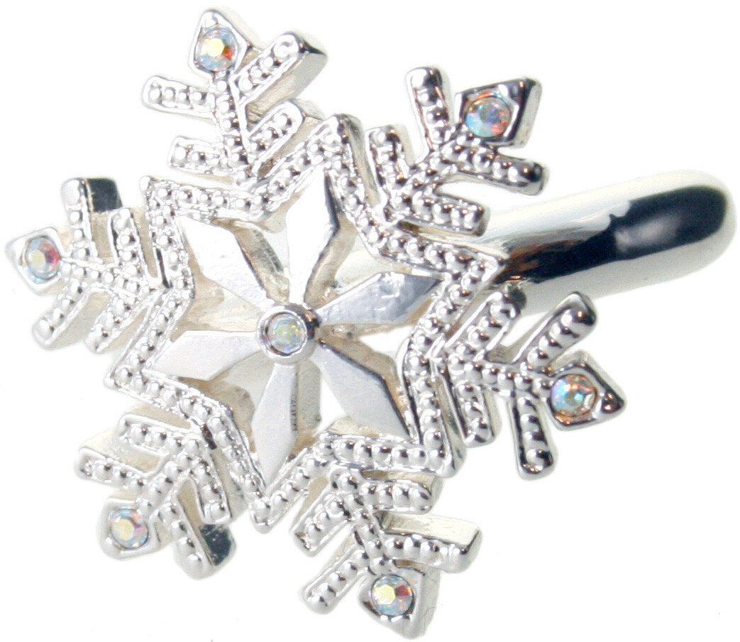 Rhodium Plated Snowflake Ring Ari D Norman
