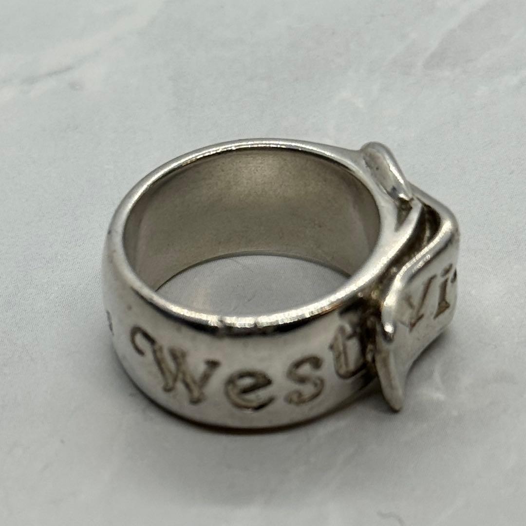 Vivienne Westwood BELT ring, rare, Early, perforated, silver, M, Made in Italy