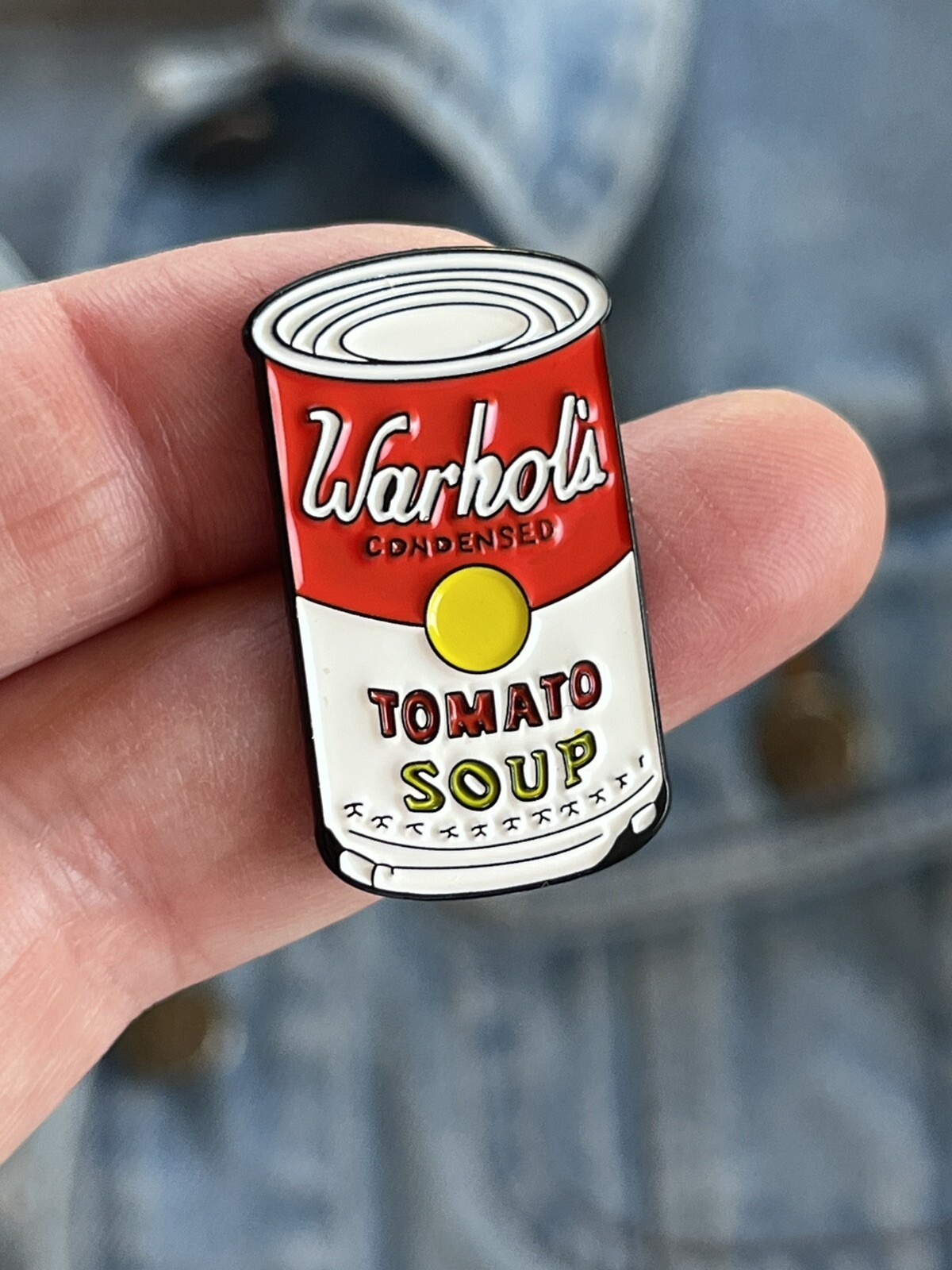 Andy Warhol Tomato Soup Retro Art Enamel Pin NEW