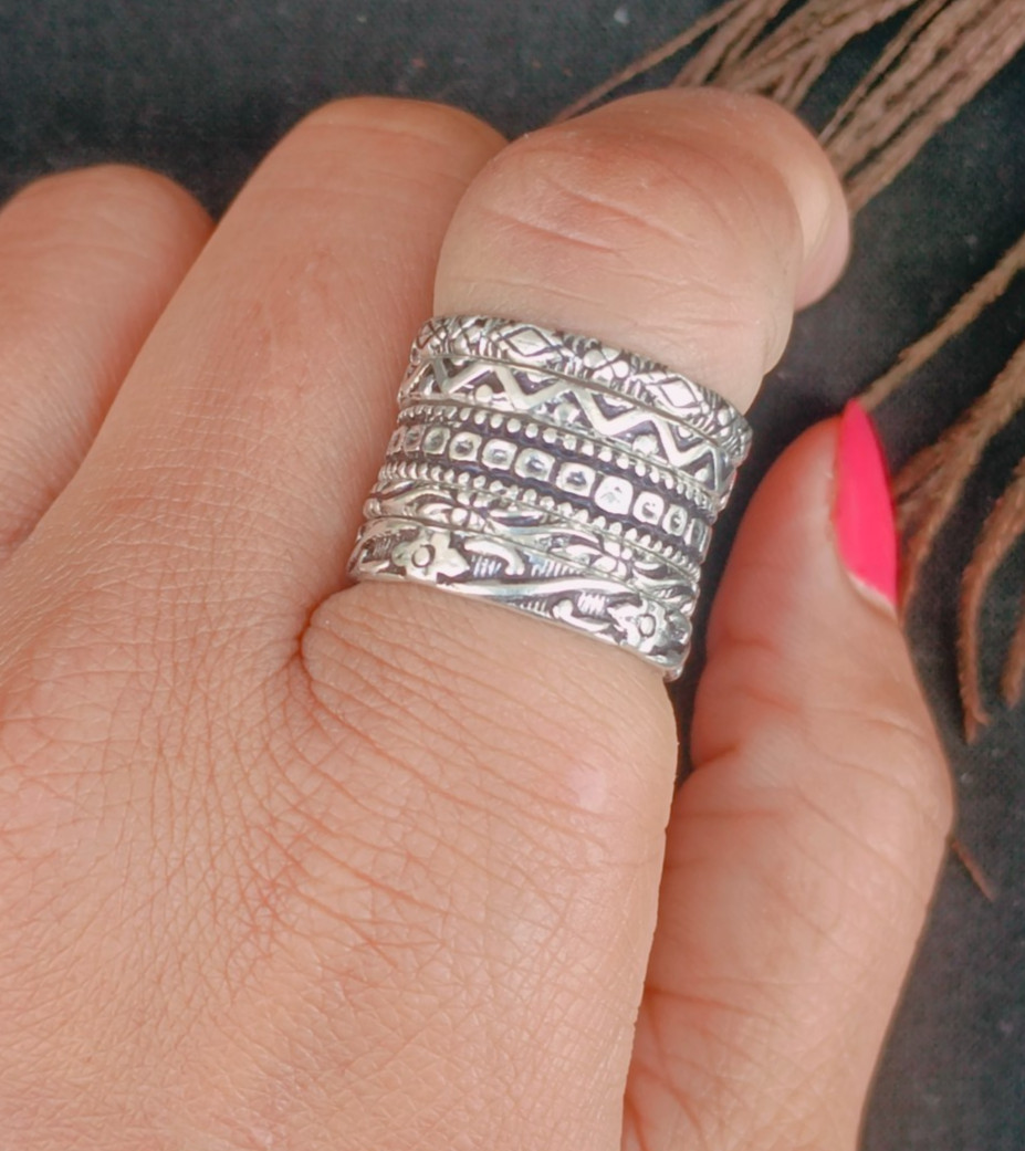 Stacking rings Silver band rings Stackable 925 Sterling Silver 5 Rings Set B372