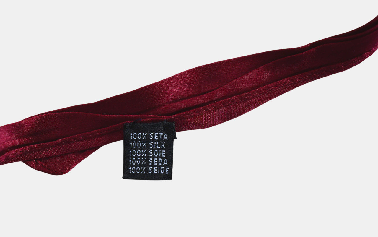 SAINT LAURENT CROWN STAR Interlocking YSL Charm on Silk WRAP CHOKER Necklace