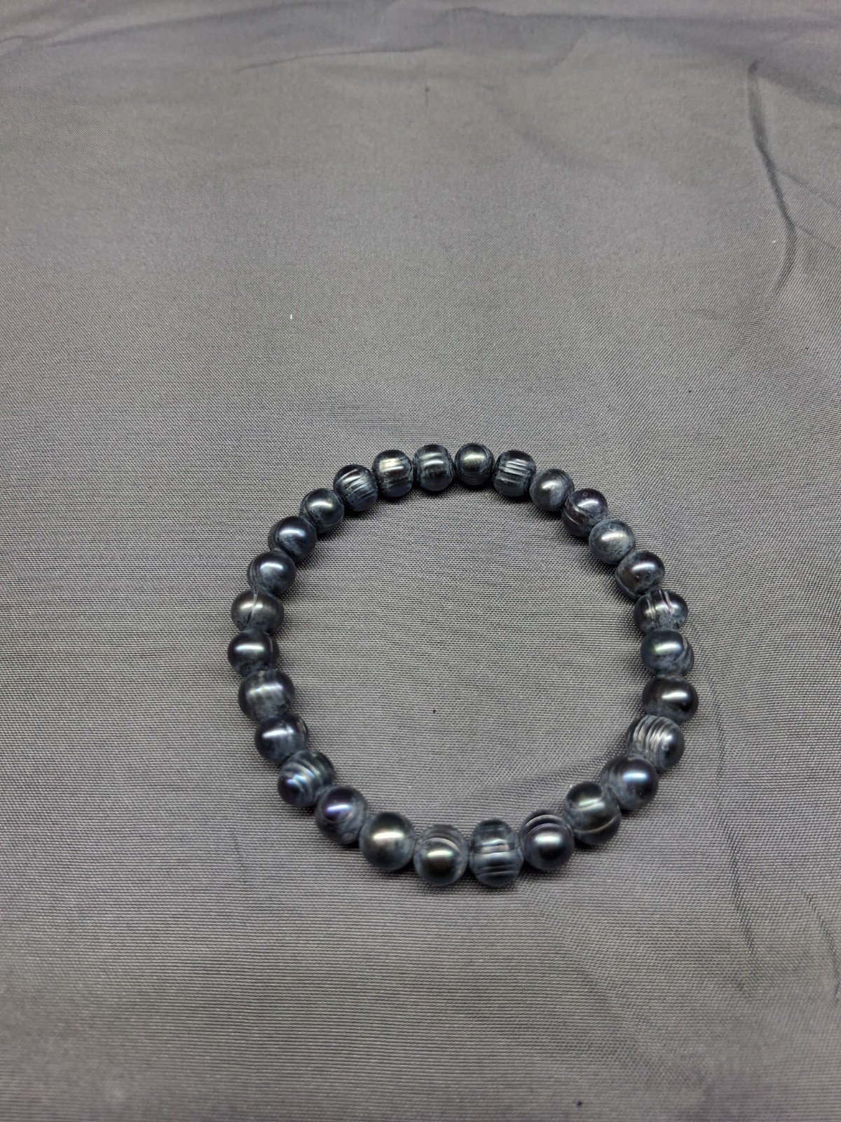 Baroque Pearl Bracelet Jewelry Dark Gray Stretch