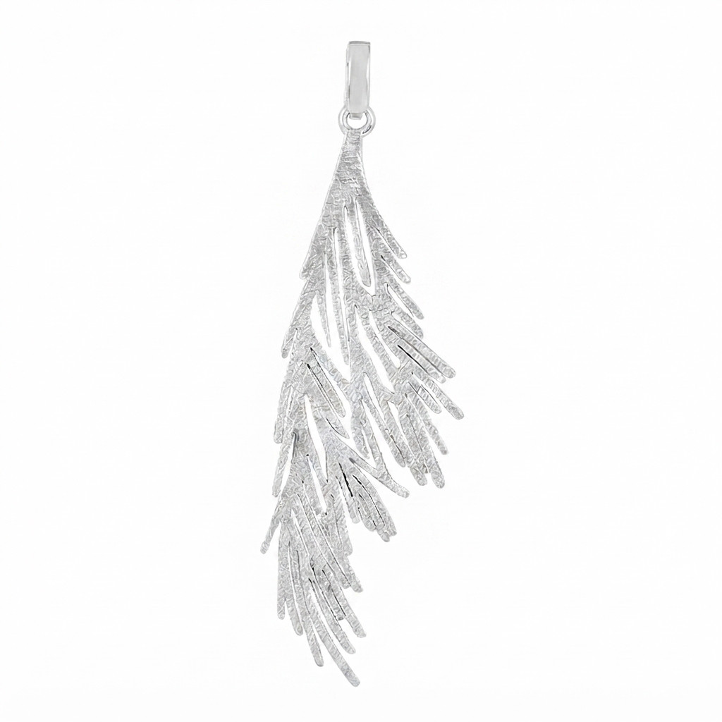 Good Luck Feather Charms Sterling Silver Charm Pendant