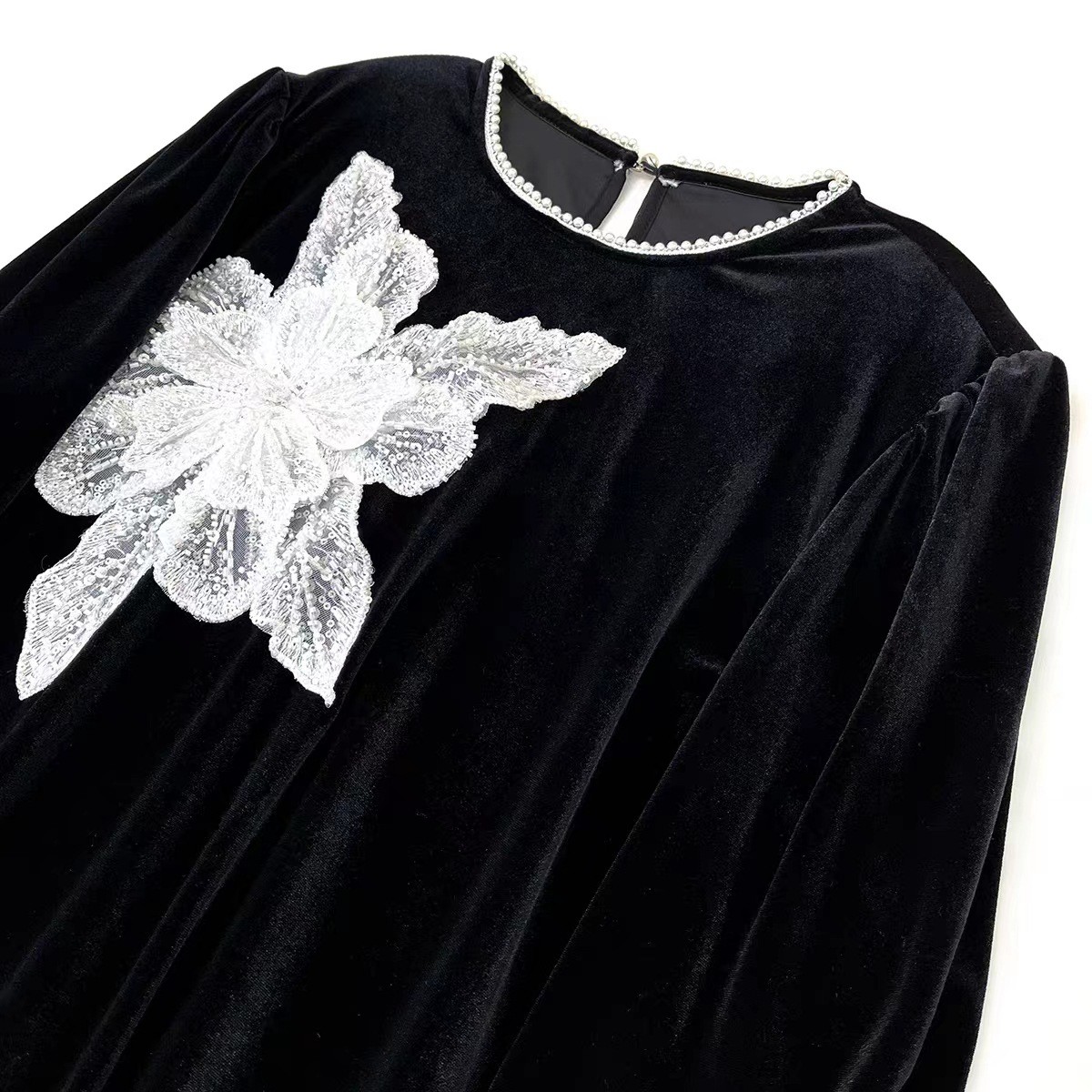 DIY Clothing Lace Sequin Beads Flower Embroideried Appliquothing Sew Accessories