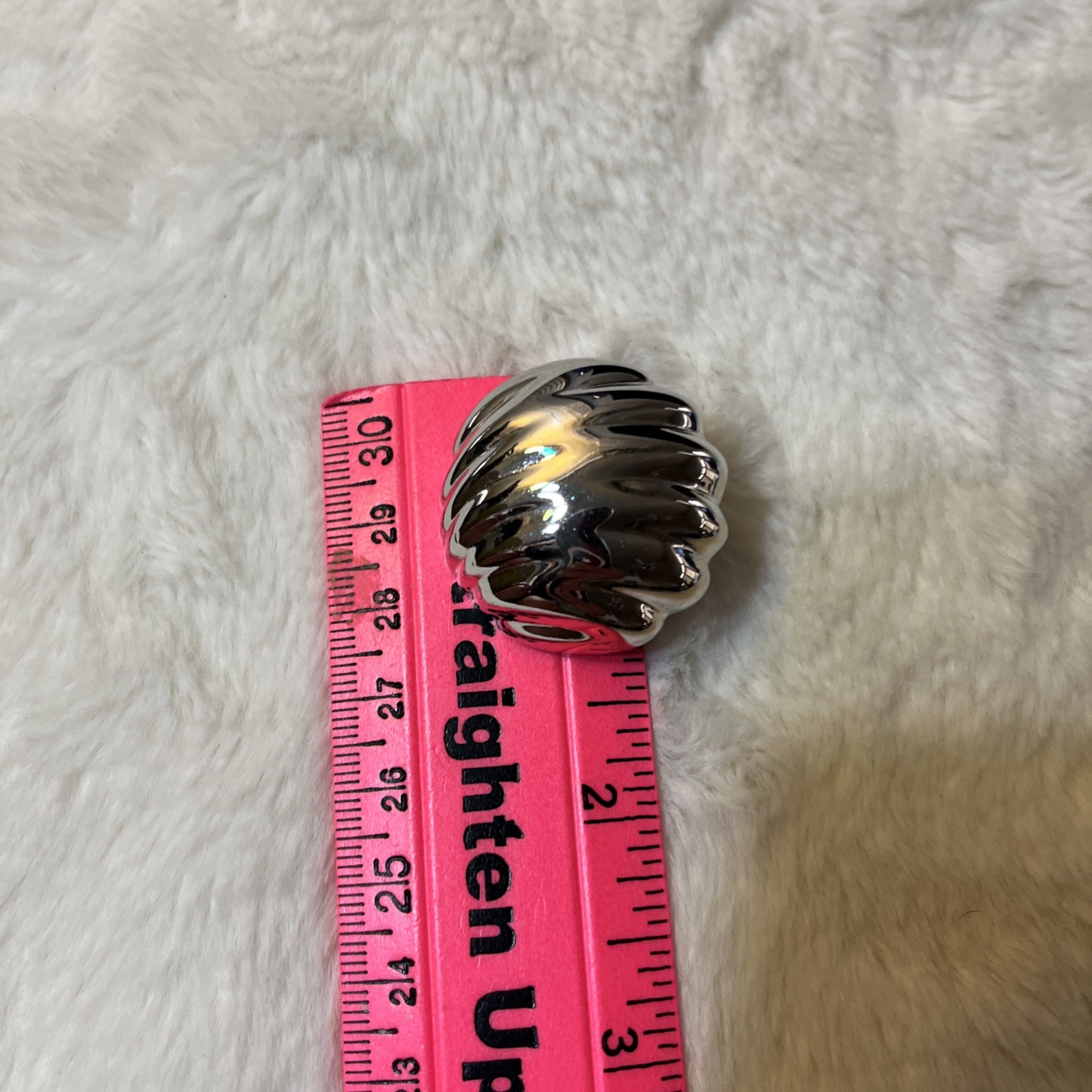 MONET Round Clip on Earring Silver tone .75 in Chunky Clip On Earring