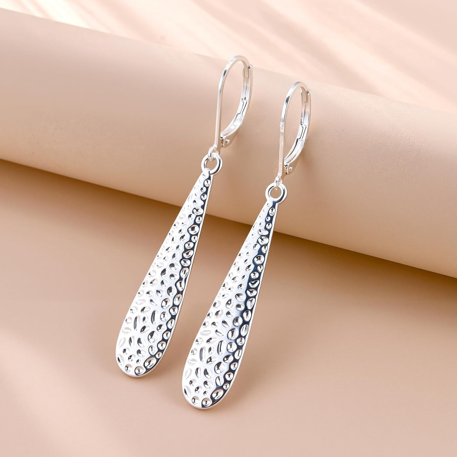 Trendy Long Teardrop Dangle Earrings for Women – Sterling Silver & Gold Plated