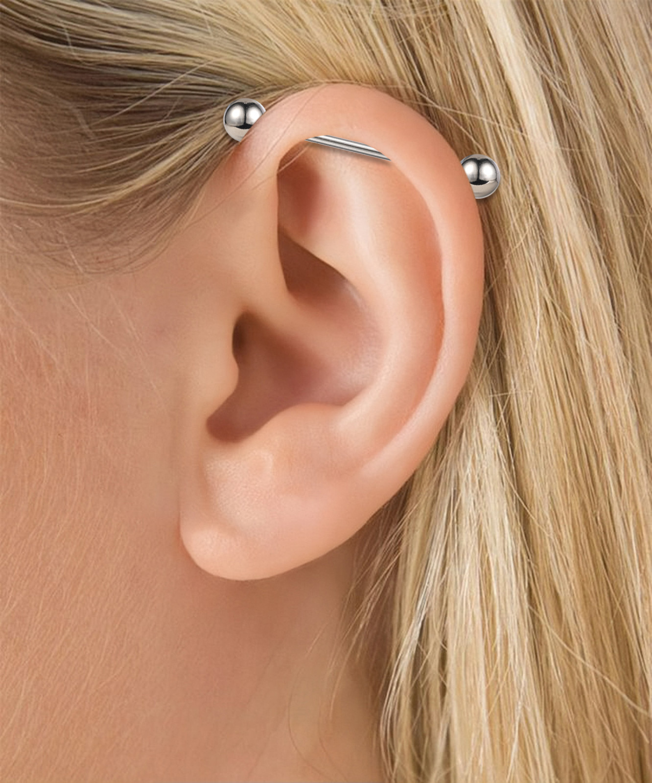 12mm-60mm Stainless Steel Industrial Barbell Piercing Cartilage Earrings Jewelry